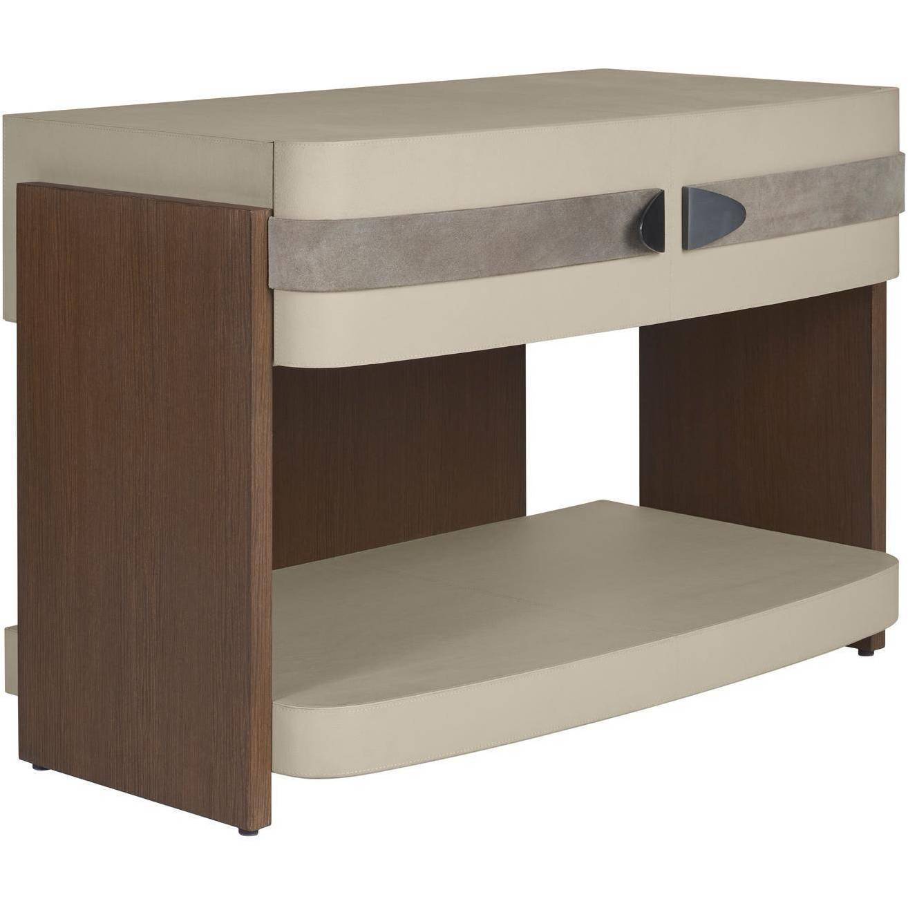Arion 36 X 25 inch Morel and Walnut and Dove and Bronze Side Table