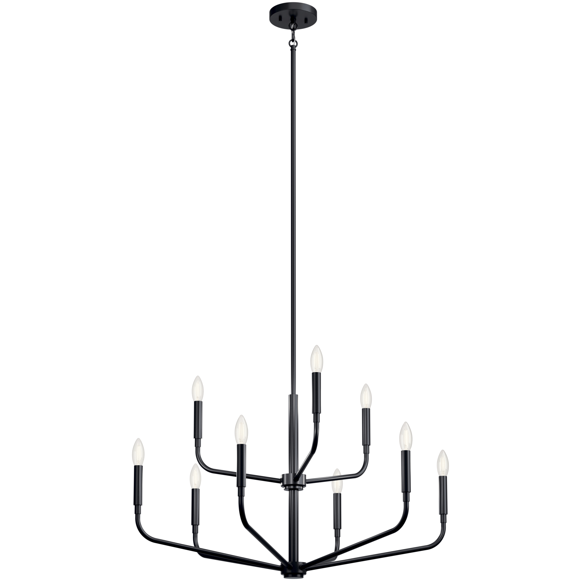 Madden 9 Light Black Chandelier Ceiling Light, 2 Tier