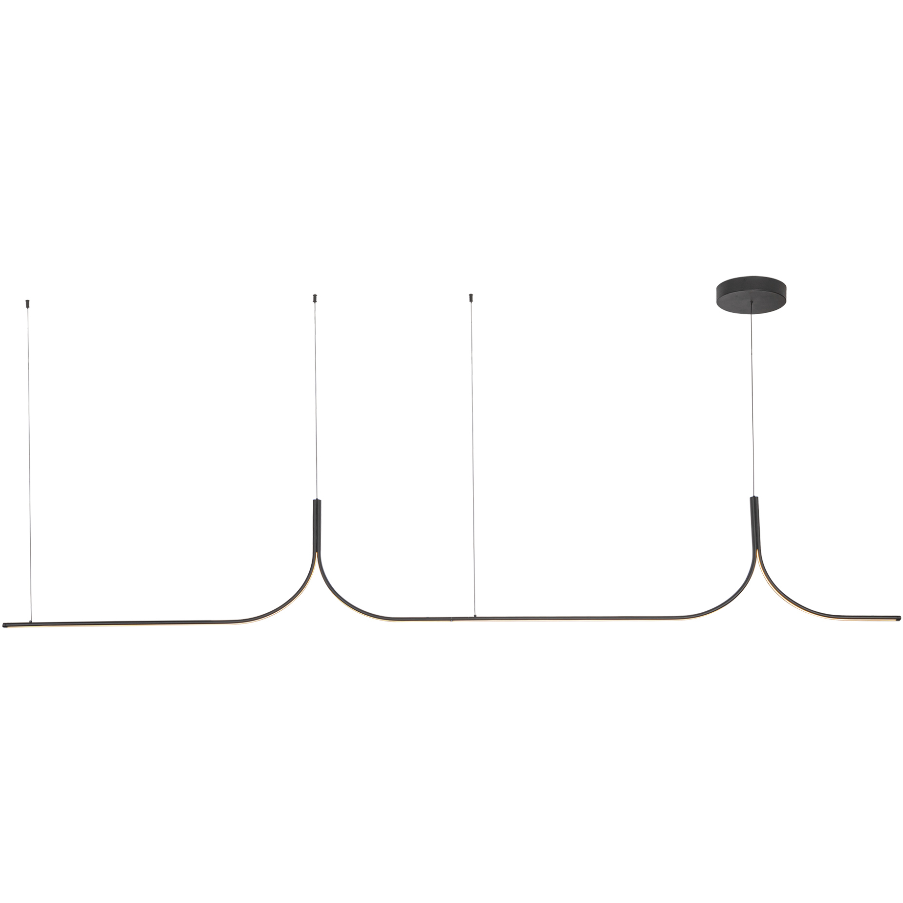 Thread LED 118.13 inch Black Linear Pendant Ceiling Light in Universal Voltage