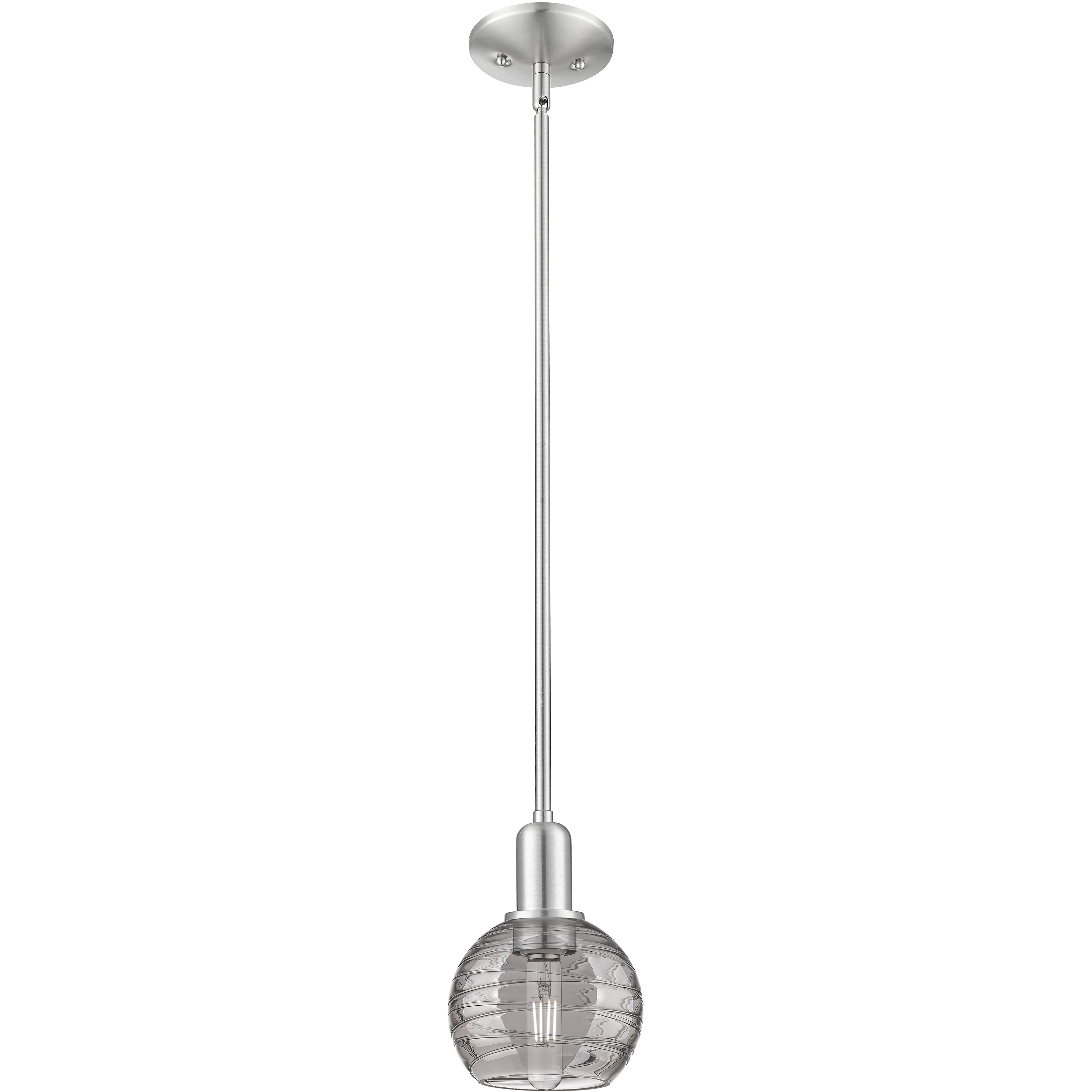 Athens Deco Swirl 1 Light 5.88 inch Brushed Satin Nickel Mini Pendant Ceiling Light