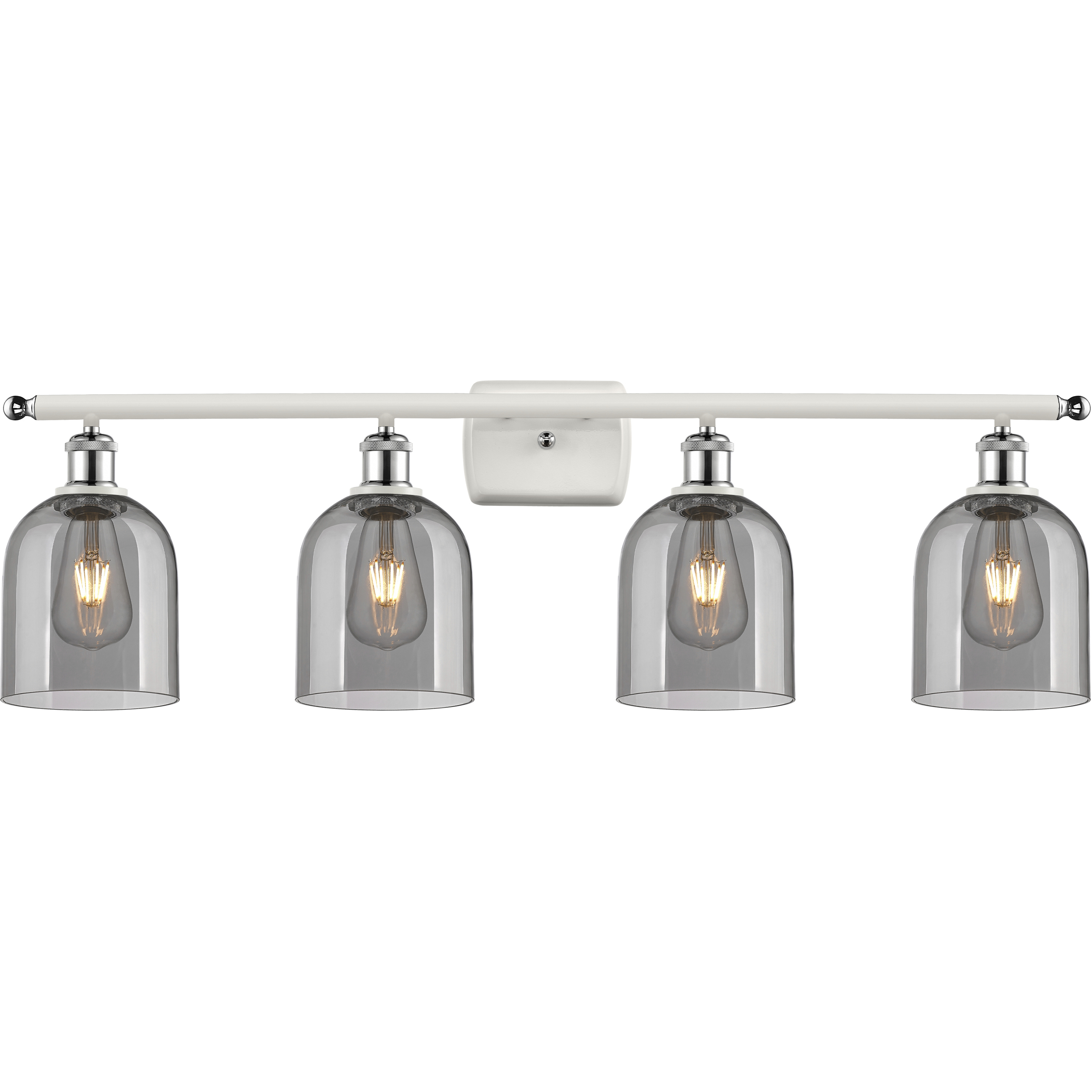 Ballston Bella 4 Light 35.5 inch White Polished Chrome Bath Vanity Light Wall Light