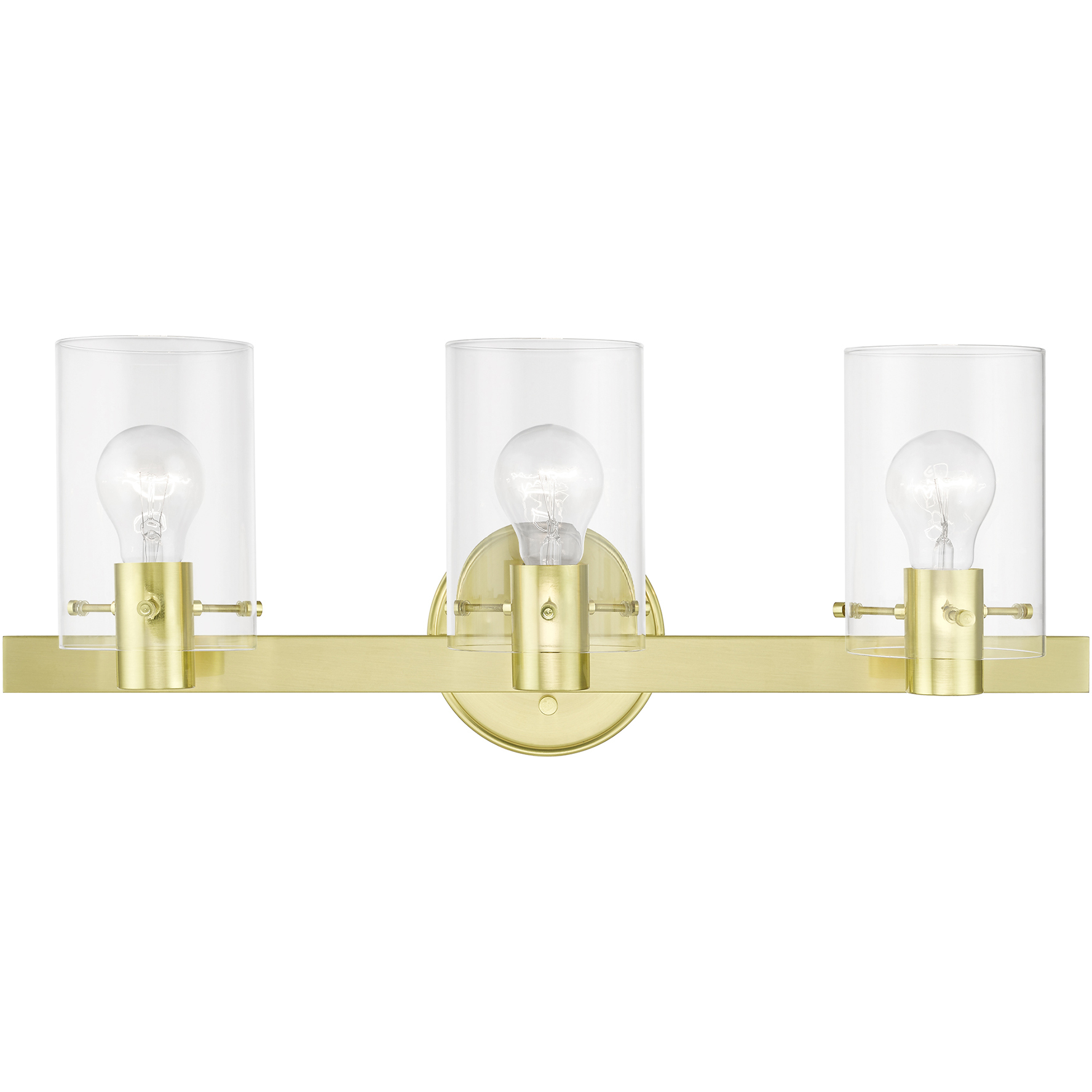 Munich 3 Light 23 inch Satin Brass Vanity Sconce Wall Light