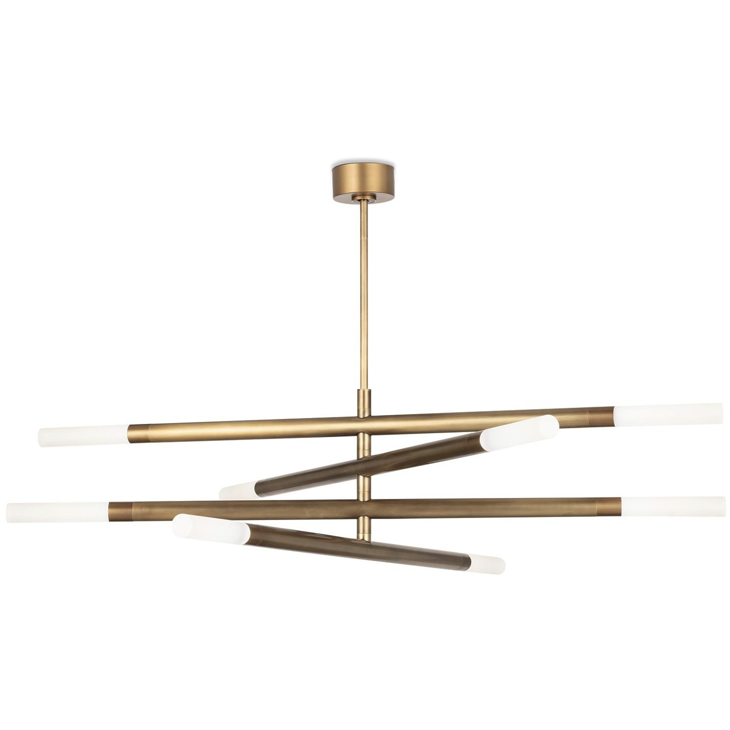 Wick 8 Light 55.75 inch Natural Brass Chandelier Ceiling Light