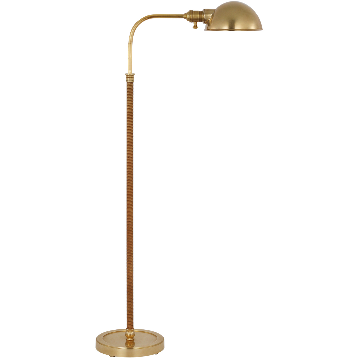 Chapman & Myers Basden 40.5 inch 15 watt Antique-Burnished Brass and Natural Rattan Pharmacy Lamp Portable Light, Medium