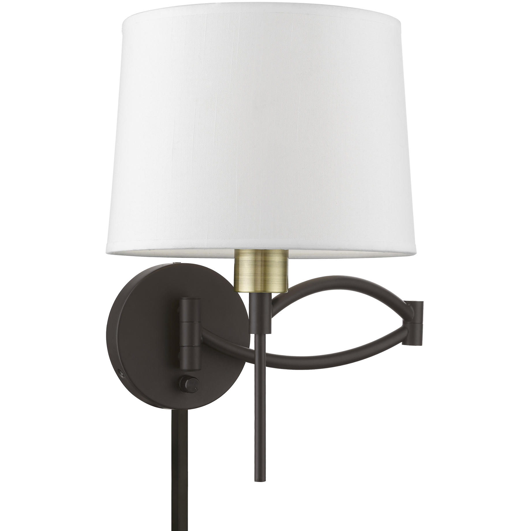 Allison 10 inch 60 watt Bronze with Antique Brass Accent Swing Arm Wall Lamp Wall Light