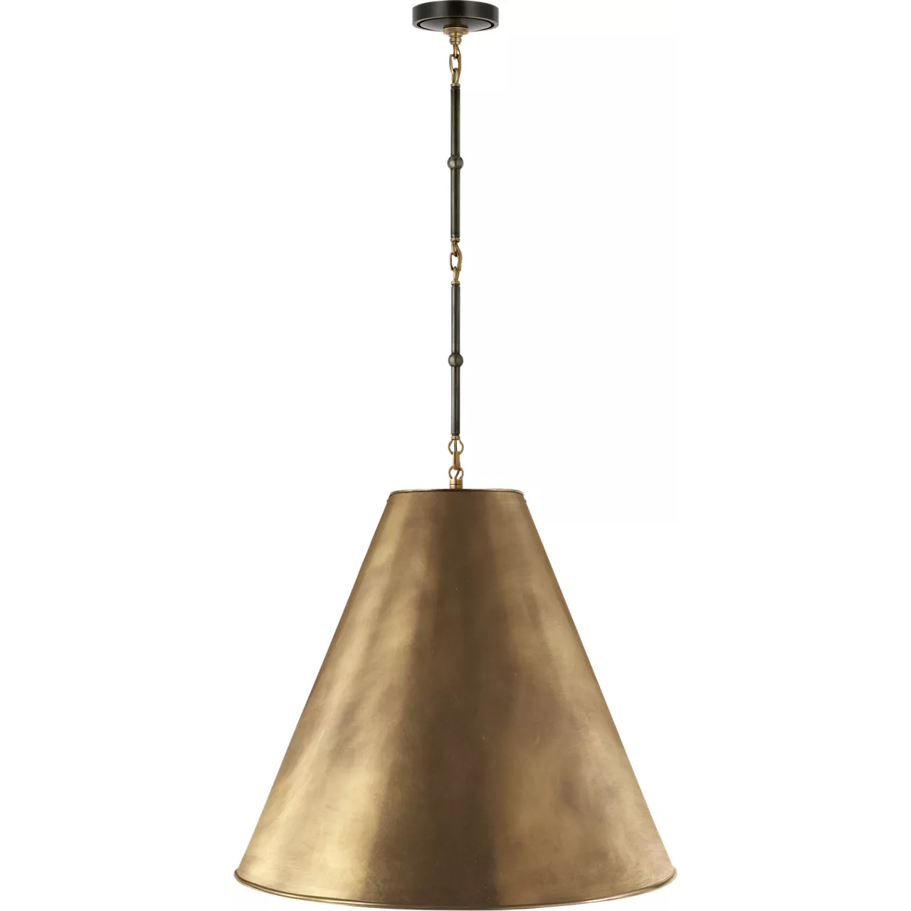 Thomas O'Brien Goodman 2 Light 24.5 inch Bronze with Antique Brass Hanging Lamp Ceiling Light in Hand-Rubbed Antique Brass, Bronze and Hand-Rubbed Antique Brass, Large
