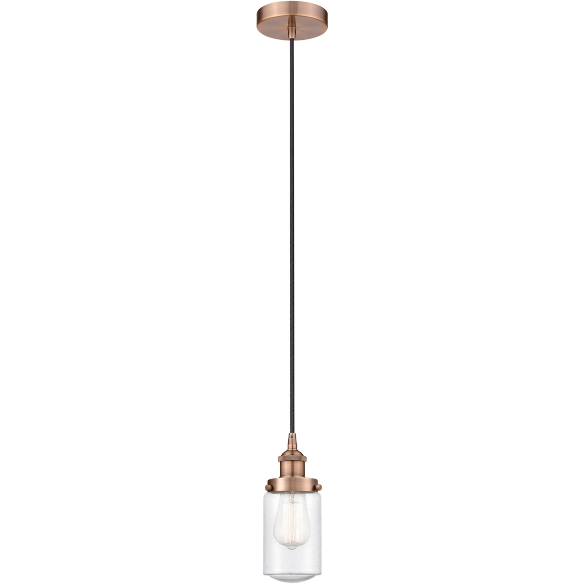 Edison Dover 1 Light 5 inch Antique Copper Mini Pendant Ceiling Light