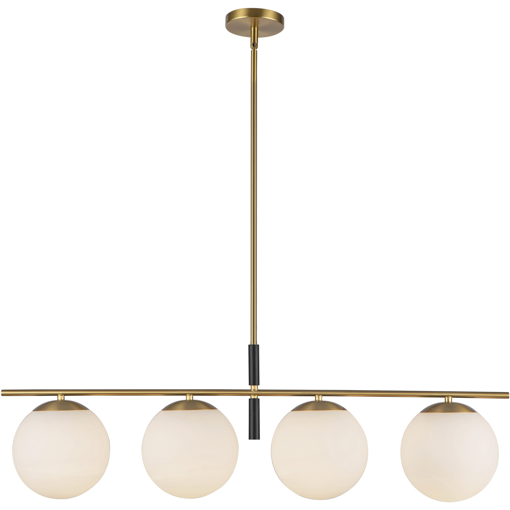 Alora Mood Zuri 4 Light 37 inch Brushed Gold Linear Pendant Ceiling Light
