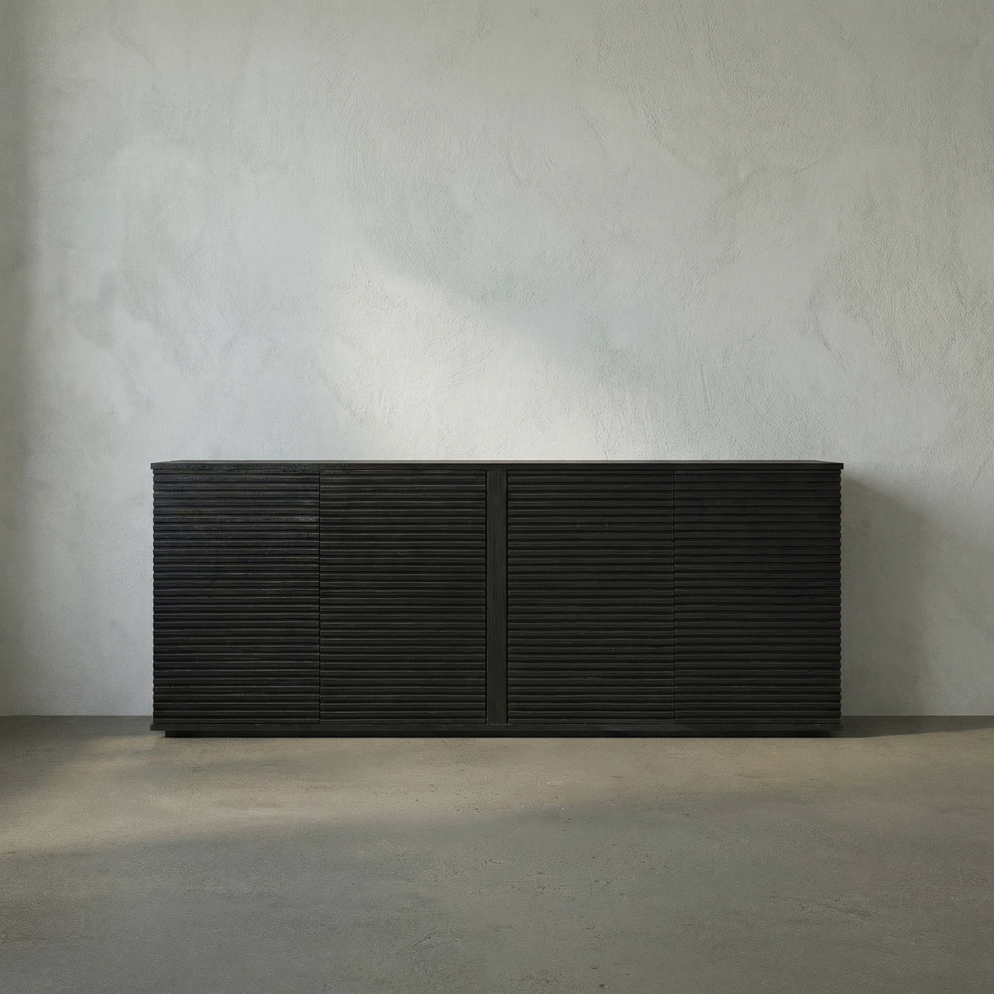 Smith 74 X 22 inch Hand Rubbed Black Sideboard, 4 Door