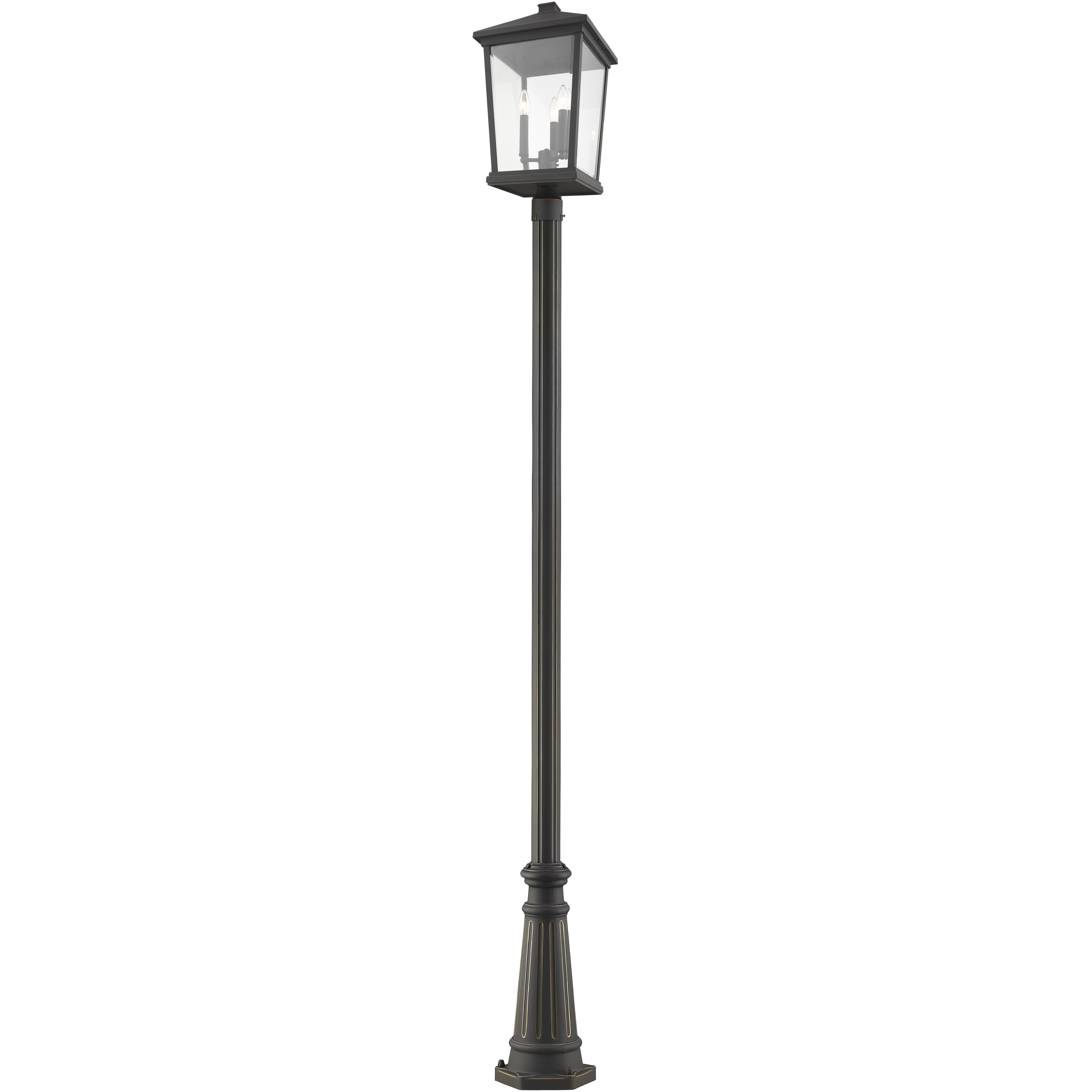 Beacon 3 Light 105.75 inch Oil Rubbed Bronze Outdoor Post Mounted Fixture
