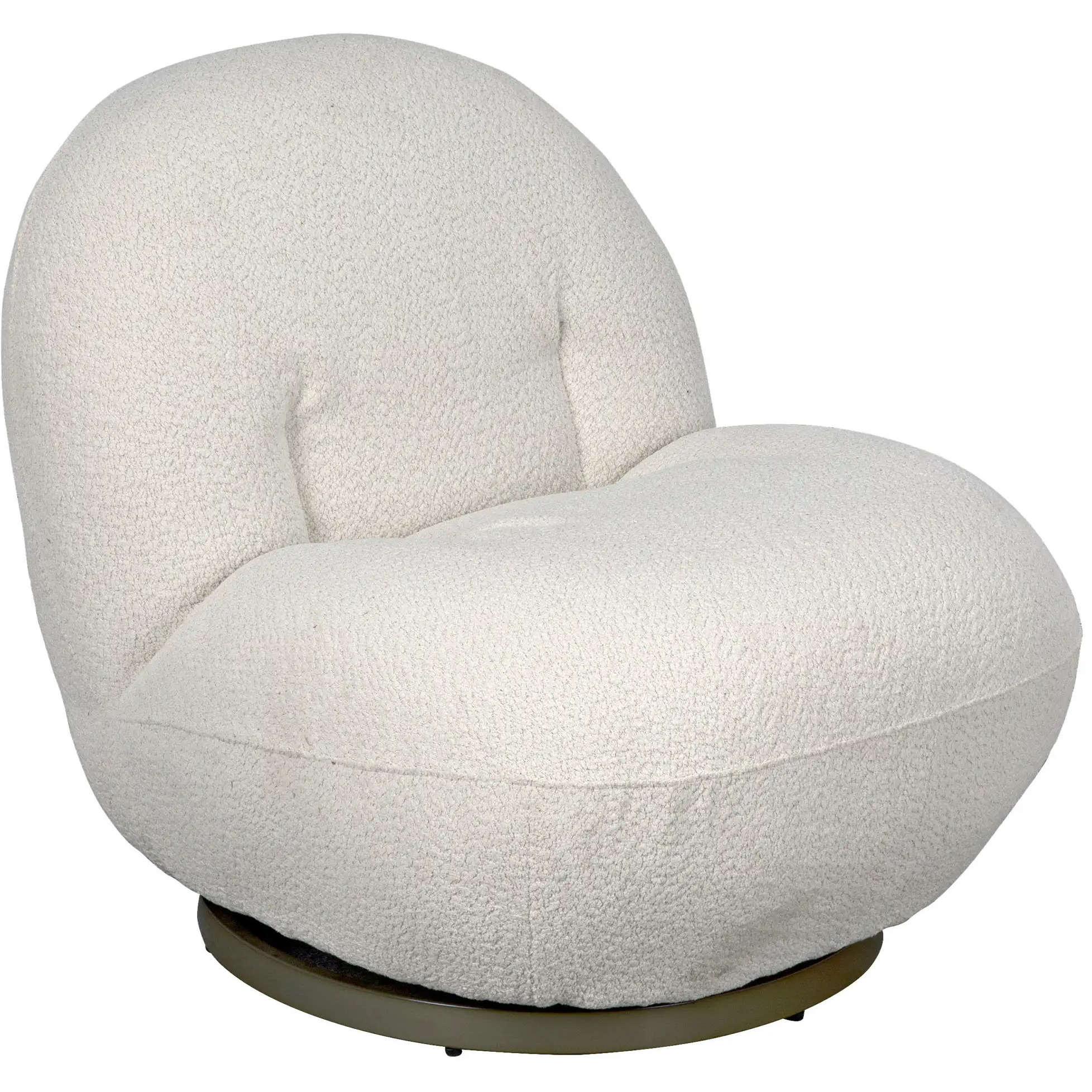 Artemis Antique Brass and Off White fabric Occasional Chair