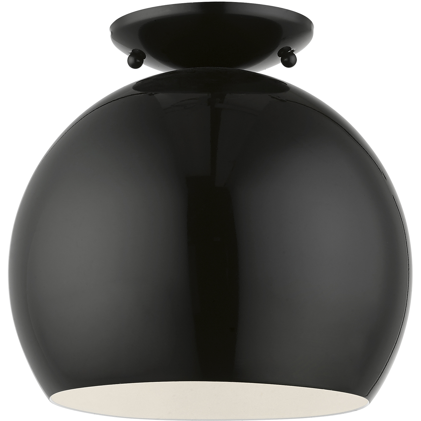 Piedmont 1 Light 10 inch Shiny Black Semi-Flush Mount Ceiling Light