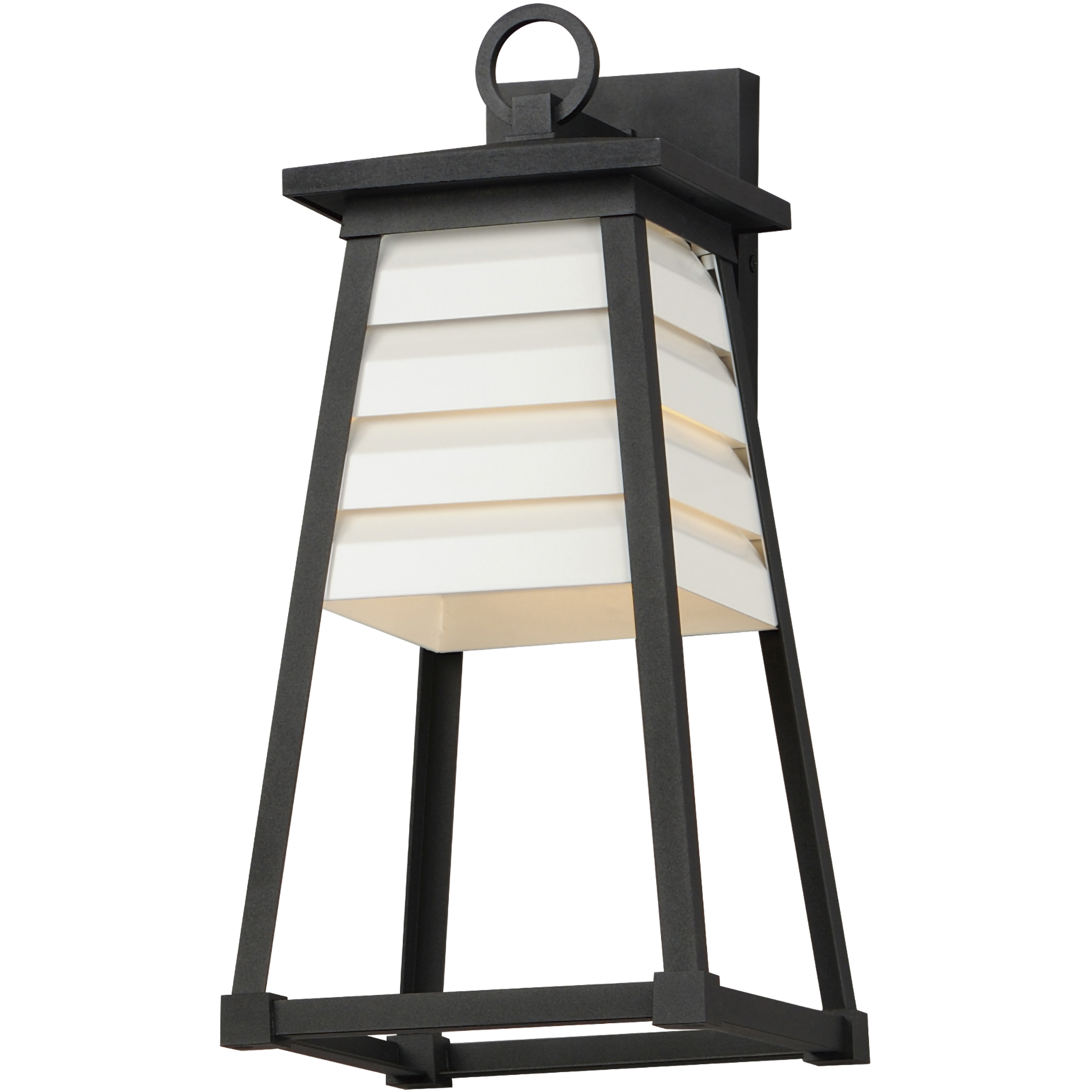Shutters 1 Light 18 inch White and Black Outdoor Wall Mount