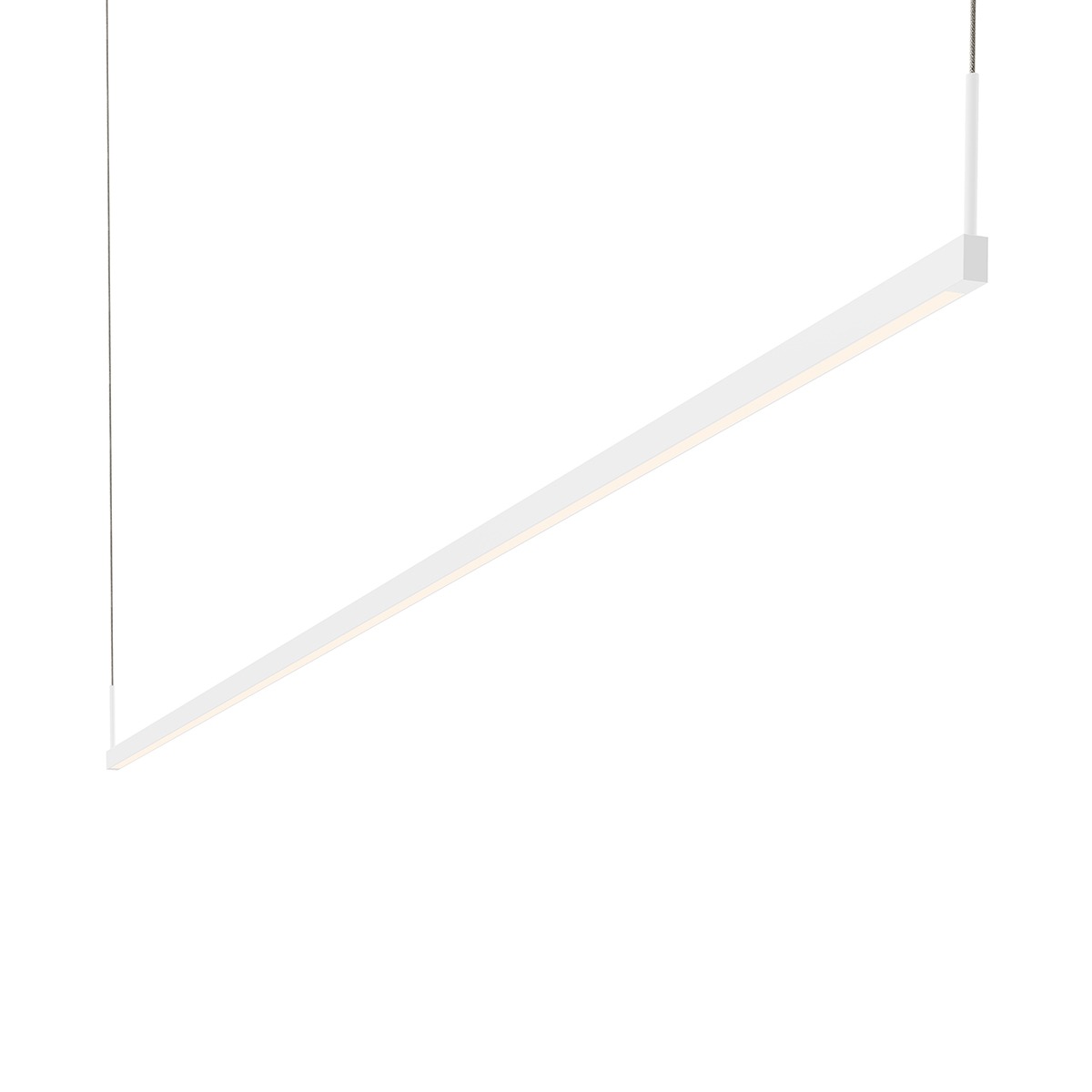 Thin-Line LED 96 inch Satin White Pendant Ceiling Light in 8ft., 3000K