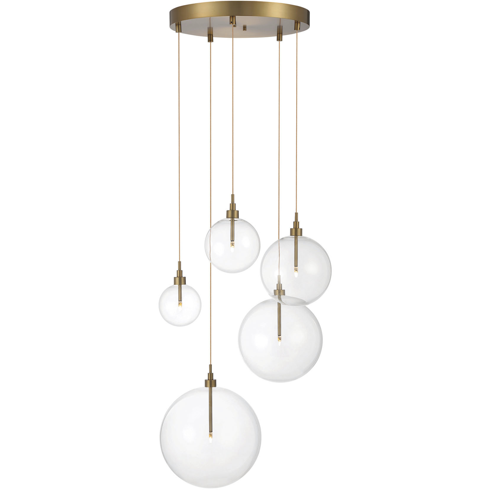 Modern LED 28 inch Natural Brass Pendant Ceiling Light