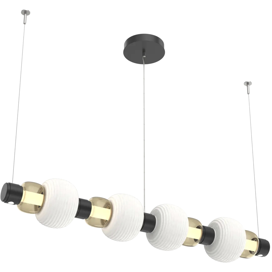Torno Mandrel LED 53.3 inch Matte Black with Chalk Linear Chandelier Ceiling Light