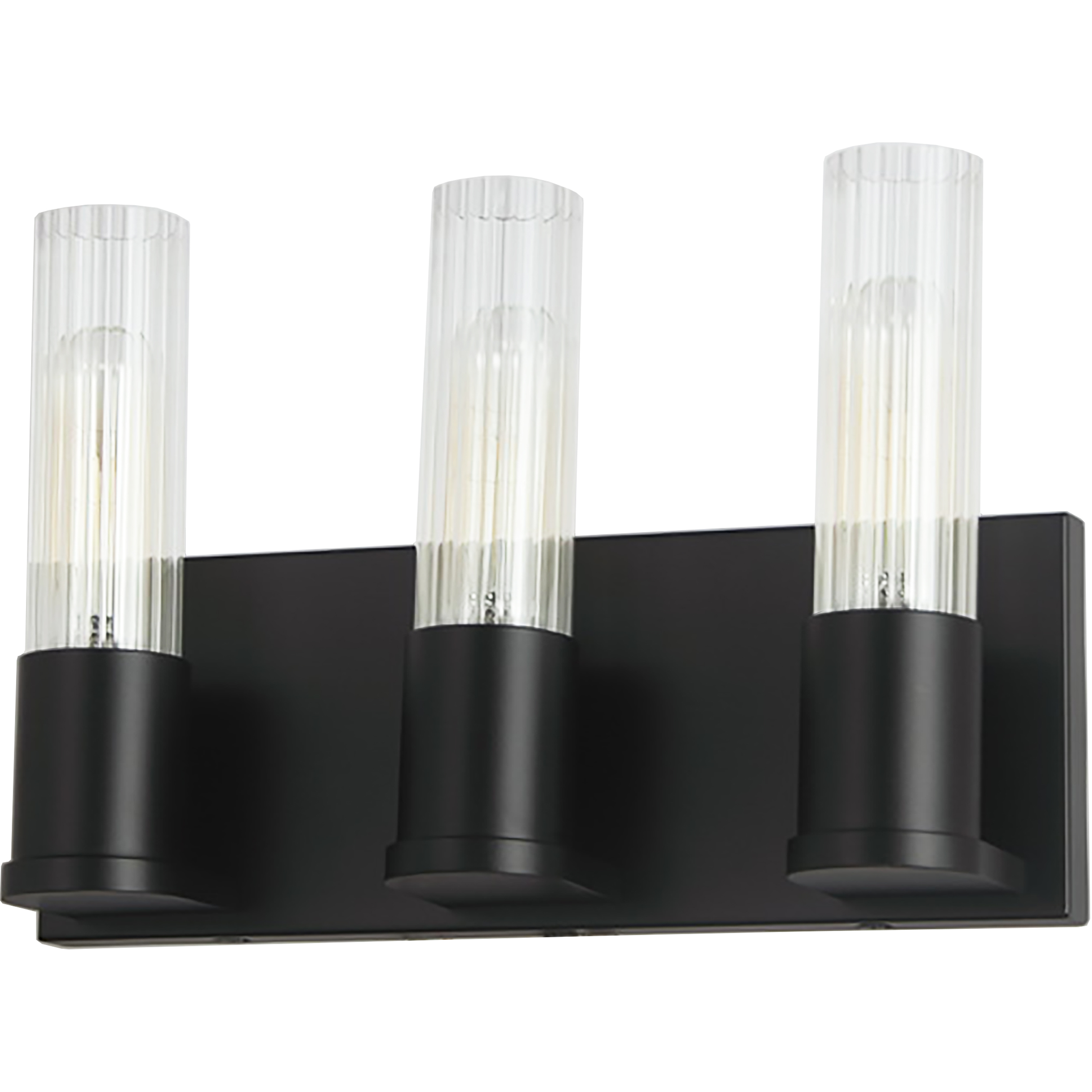 Tube 3 Light 12.75 inch Matte Black Vanity Light Wall Light