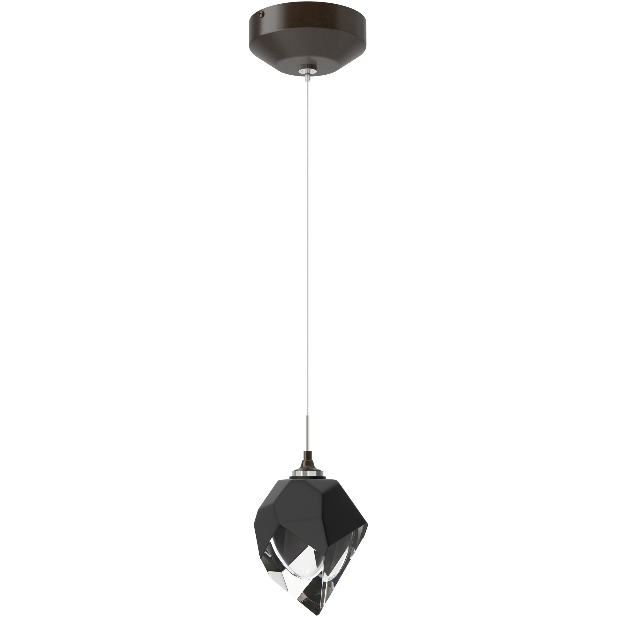 Chrysalis 1 Light 5.5 inch Oil Rubbed Bronze Mini Pendant Ceiling Light in Black Crystal, Small
