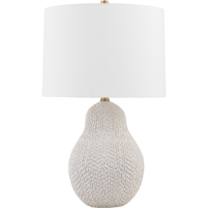 Crater 25.5 inch 60.00 watt Patina Brass/White Gold Table Lamp Portable Light