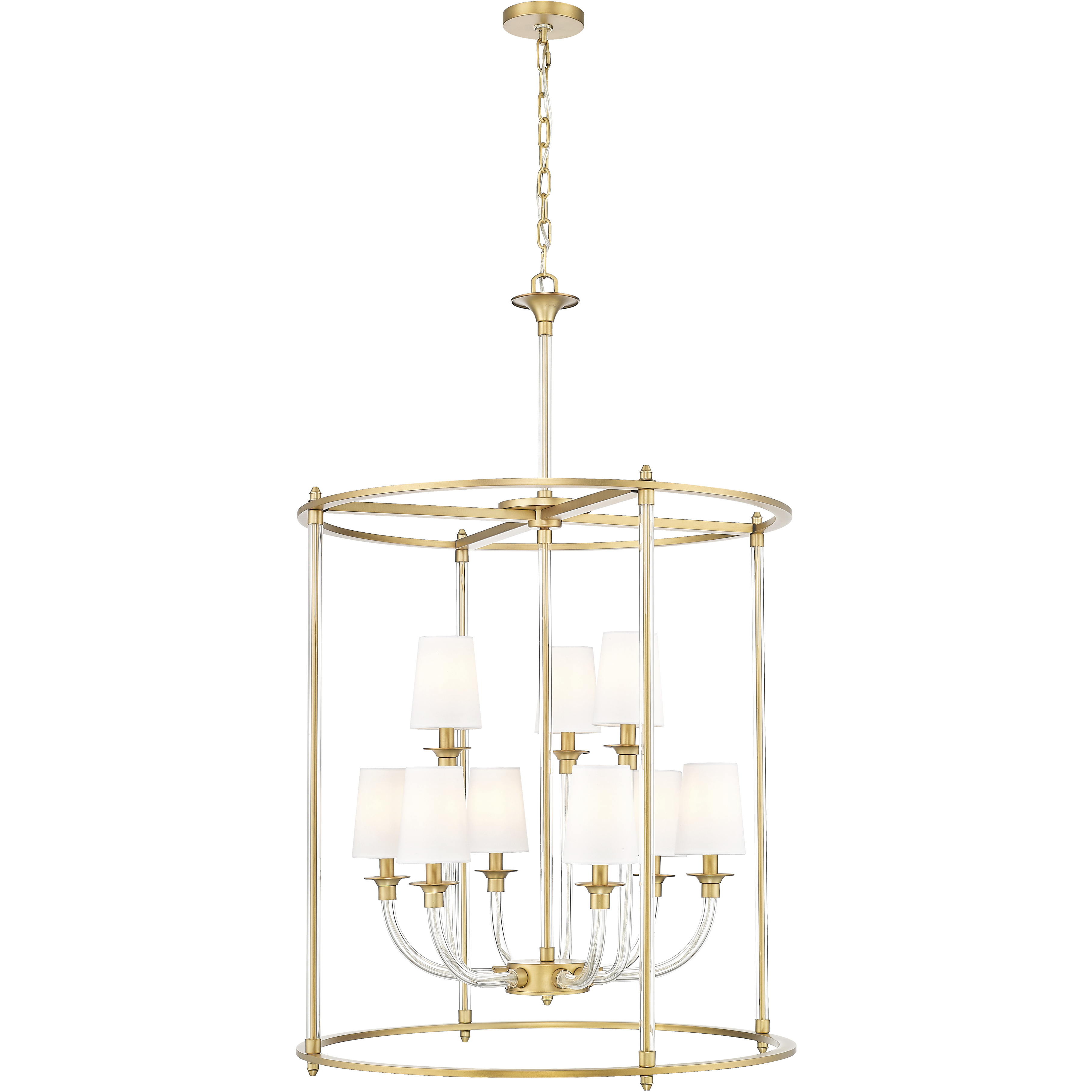 Katerina 9 Light 28 inch Rubbed Brass Chandelier Ceiling Light