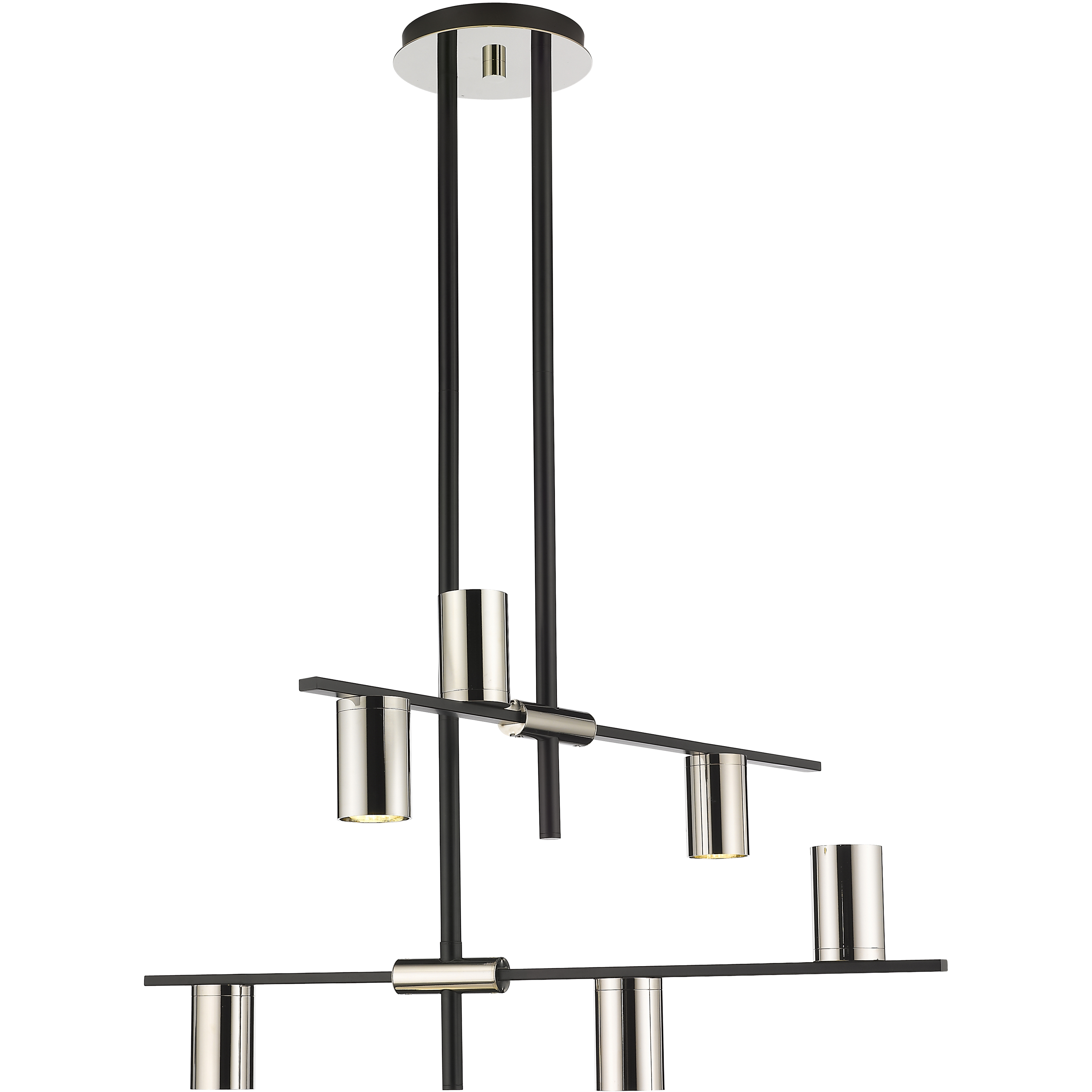 Calumet 6 Light 30 inch Matte Black and Polished Nickel Chandelier Ceiling Light