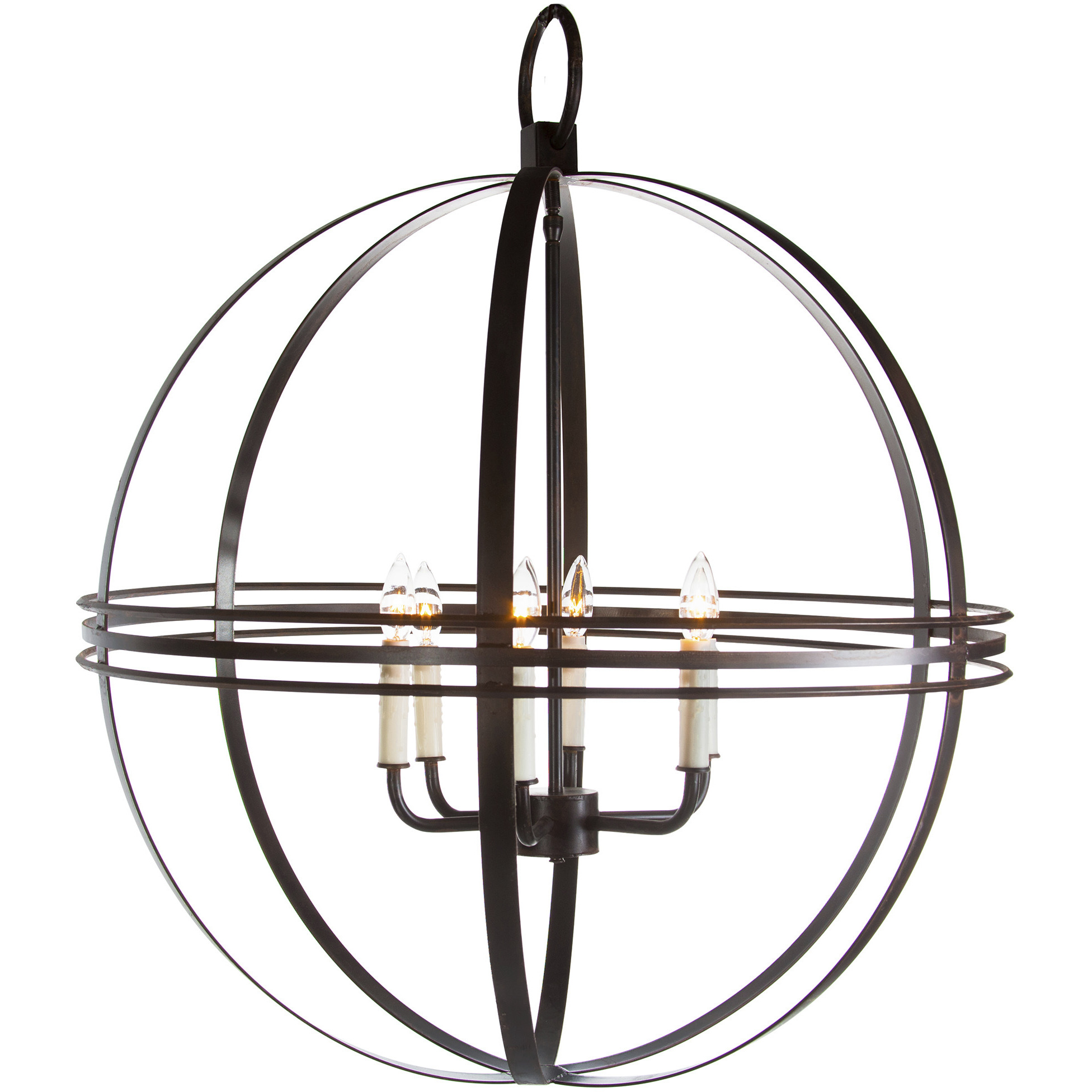 New Traditional 6 Light Darkened Bronze Chandelier Ceiling Light