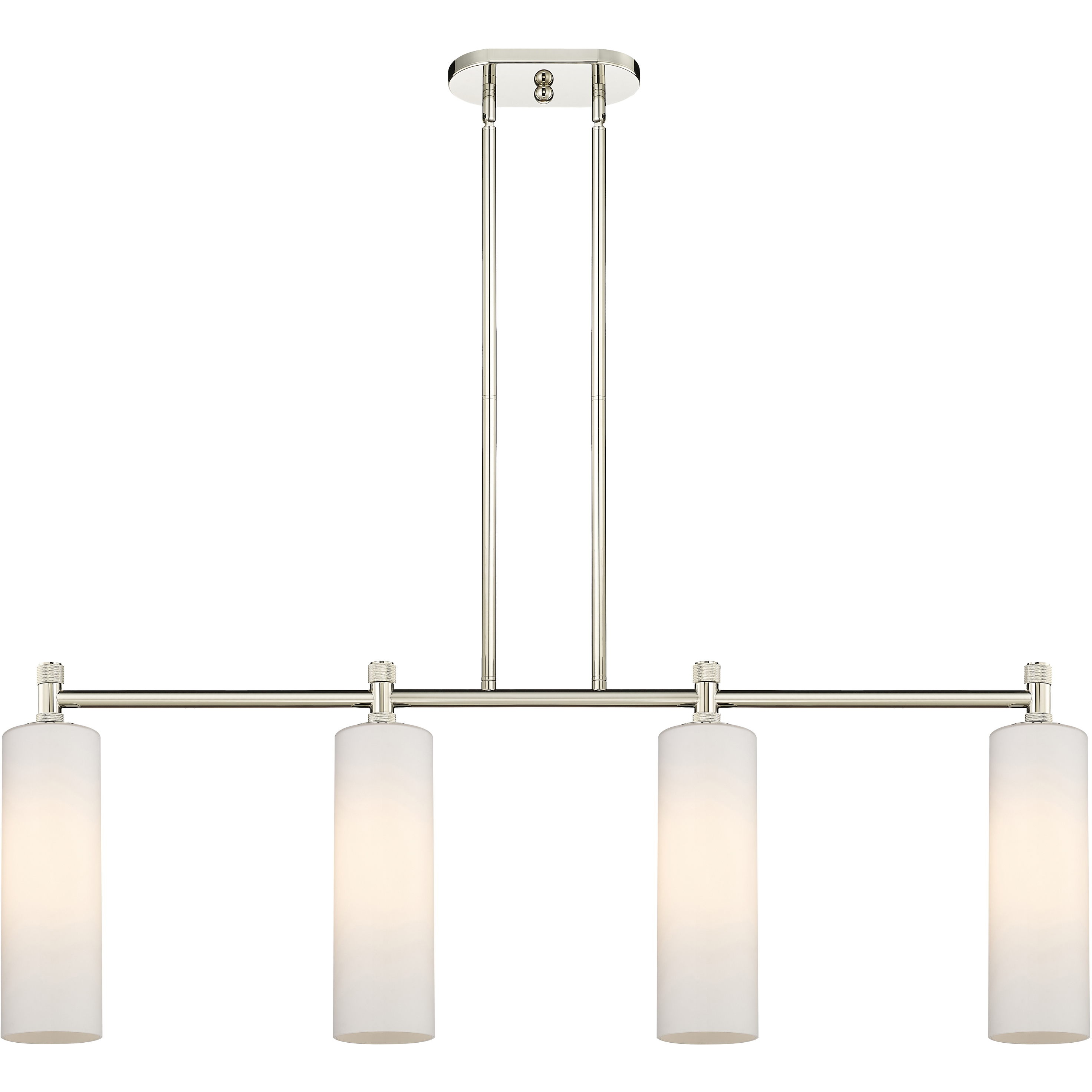 Downtown Urban Crown Point Island Light Ceiling Light in Polished Nickel, Matte White