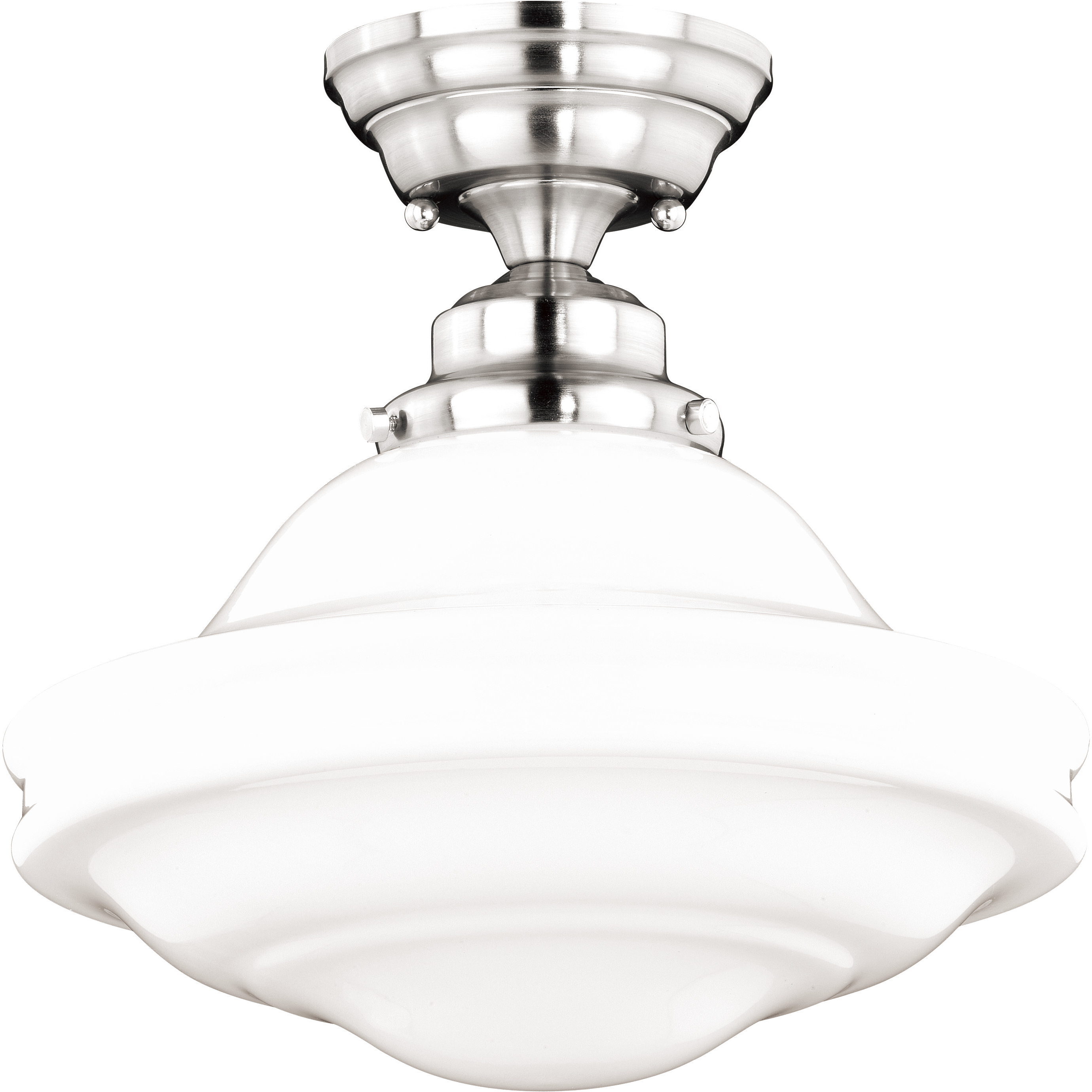 Huntley LED 12 inch Satin Nickel Semi-Flush Mount Ceiling Light
