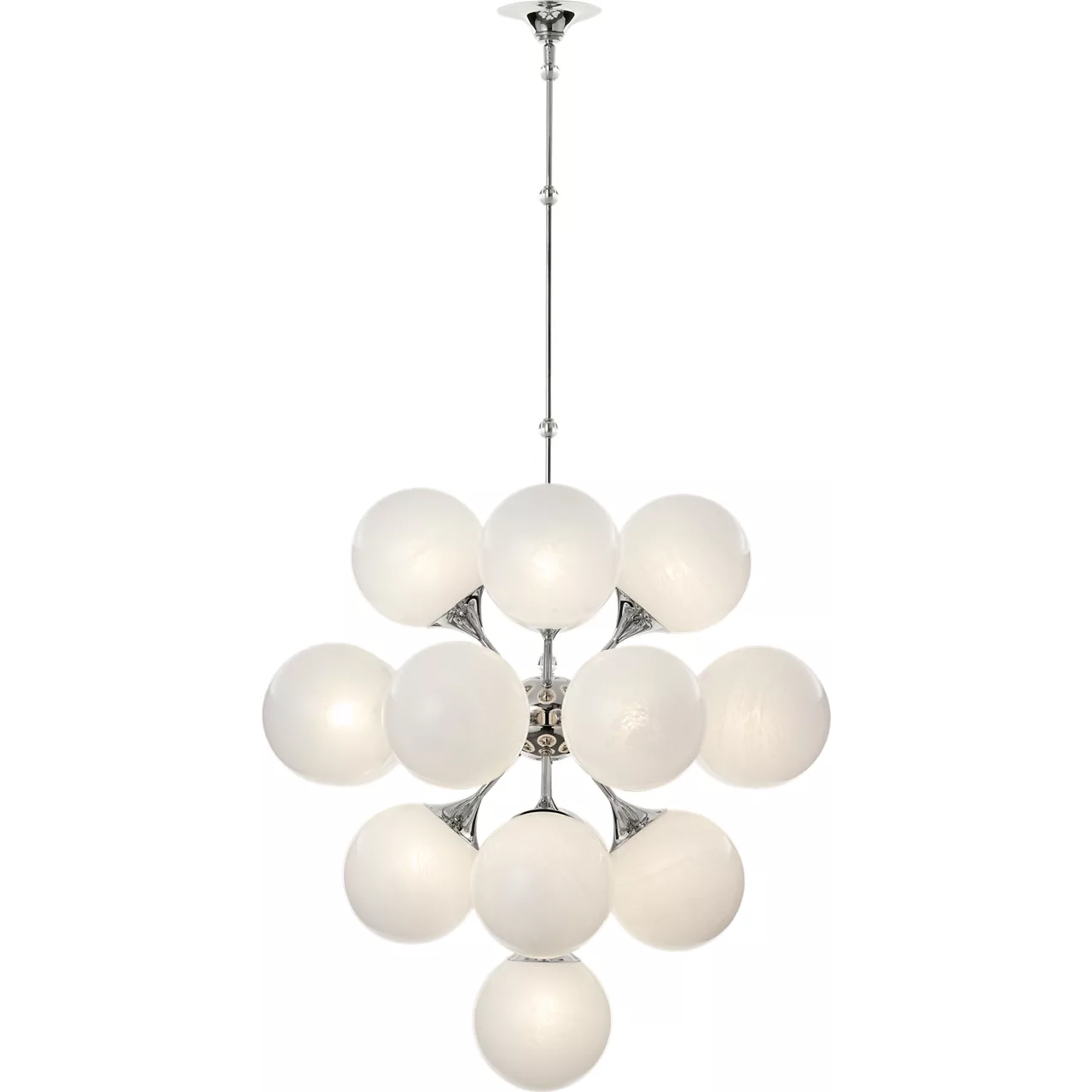 AERIN Cristol 17 Light 33.25 inch Polished Nickel Tiered Chandelier Ceiling Light, Large