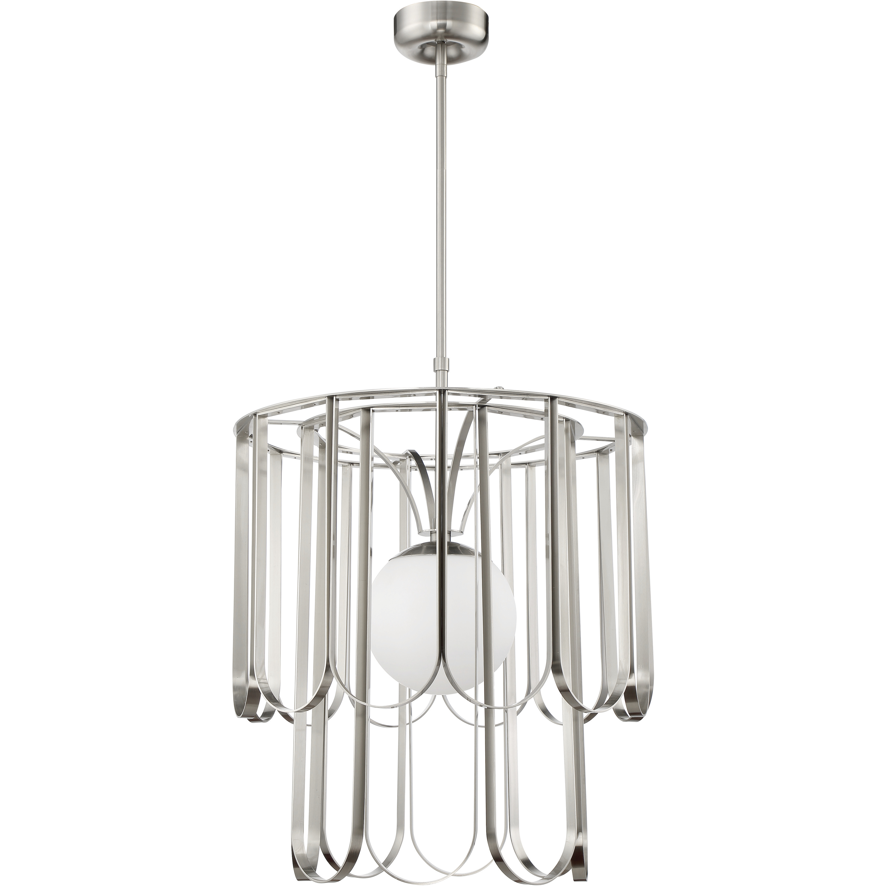 Melody 1 Light 25 inch Brushed Polished Nickel Pendant Ceiling Light
