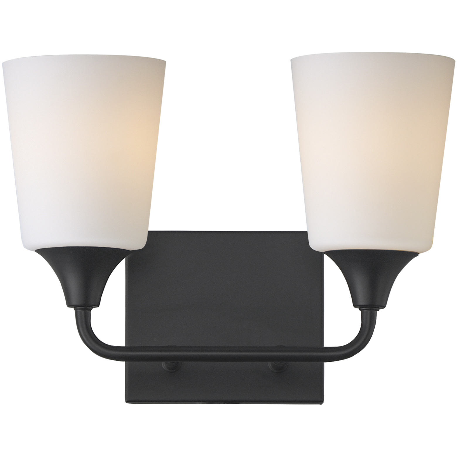 Hudson 2 Light 13 inch Black Bath Vanity Wall Light in Satin White
