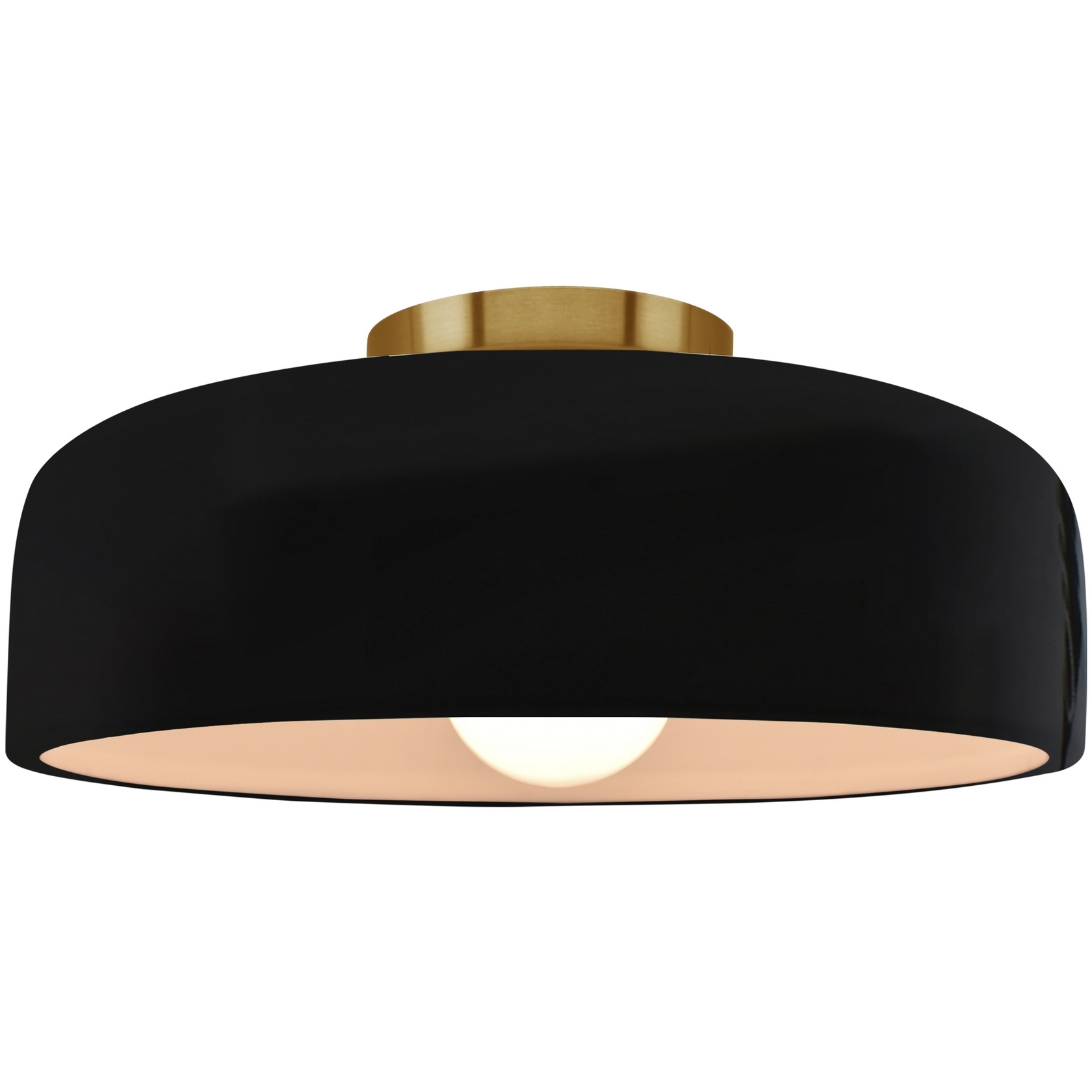 Radiance Collection - Spire LED 10 inch Gloss Black Semi-Flush Ceiling Light, Form+Finish+Function