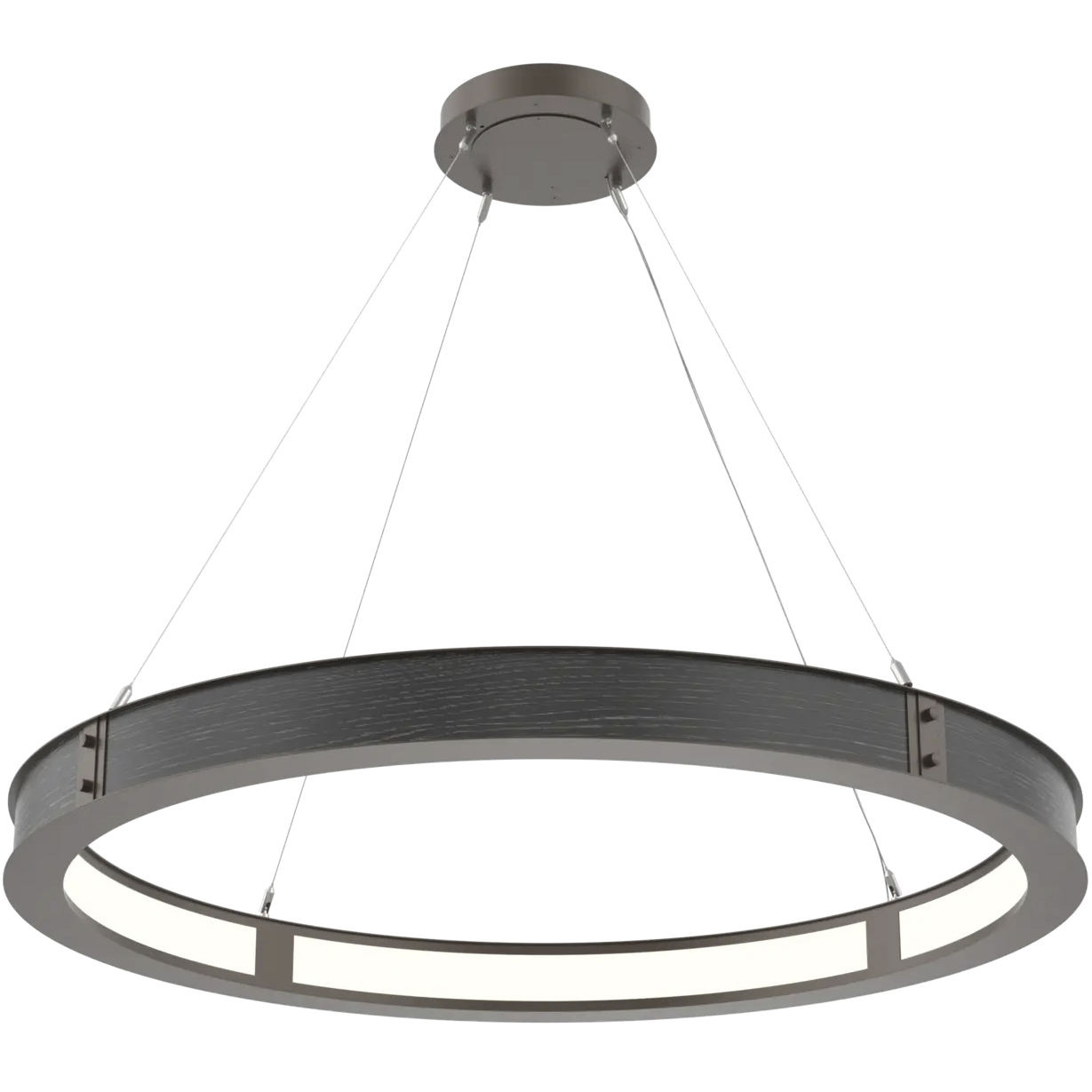 Verona LED 46 inch Flat Bronze with Dark Oak Ring Chandelier Ceiling Light