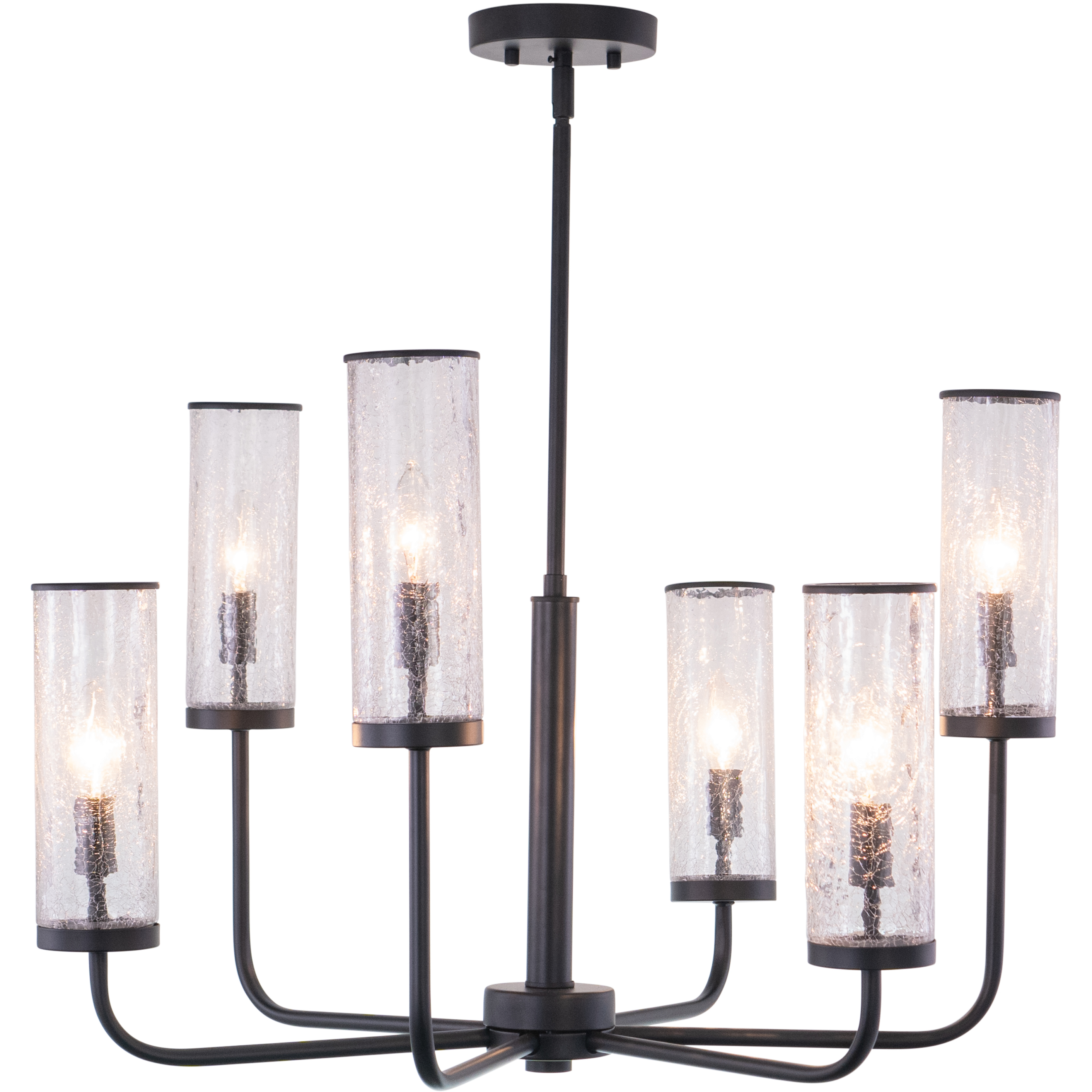 Glencoe 6 Light 28 inch Matte Black Chandelier Ceiling Light