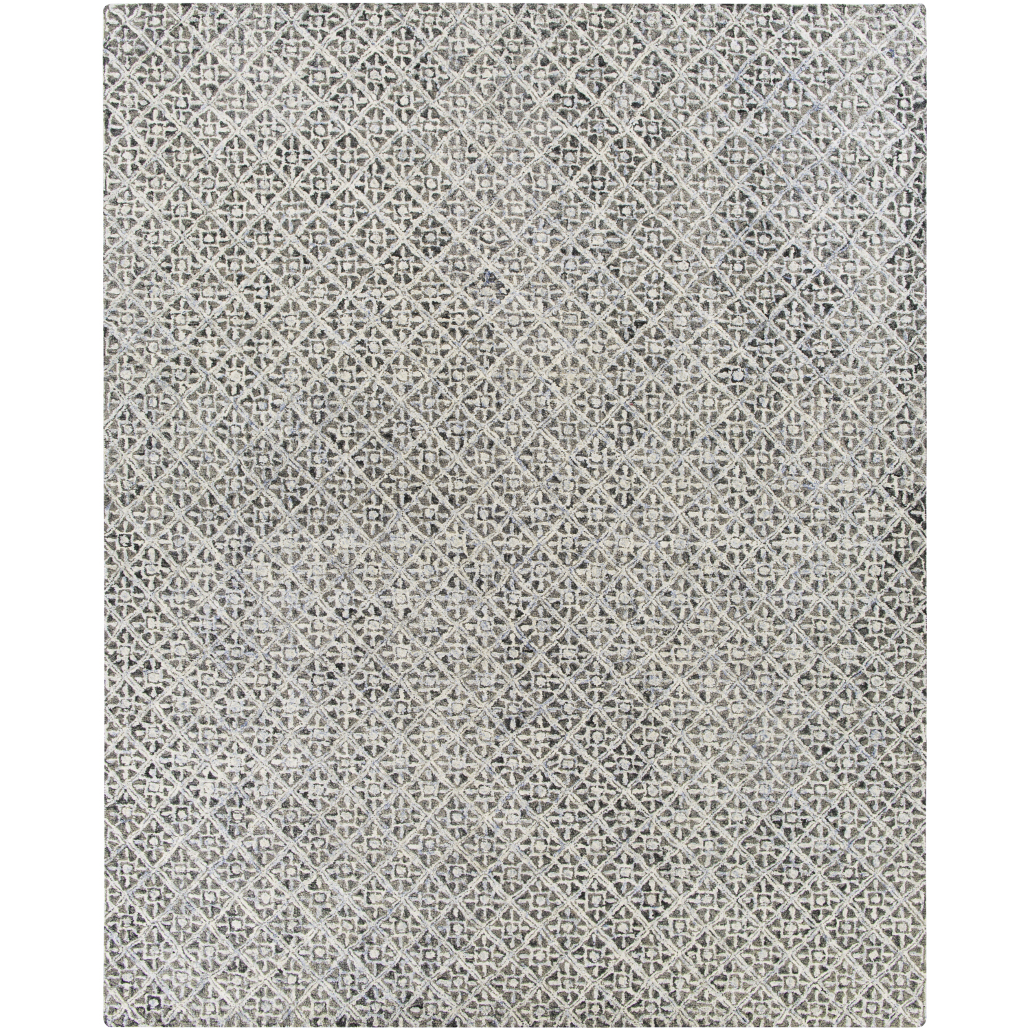 Avon 120 X 96 inch Charcoal/Beige/Blue/Black Handmade Rug in 8 x 10, Rectangle