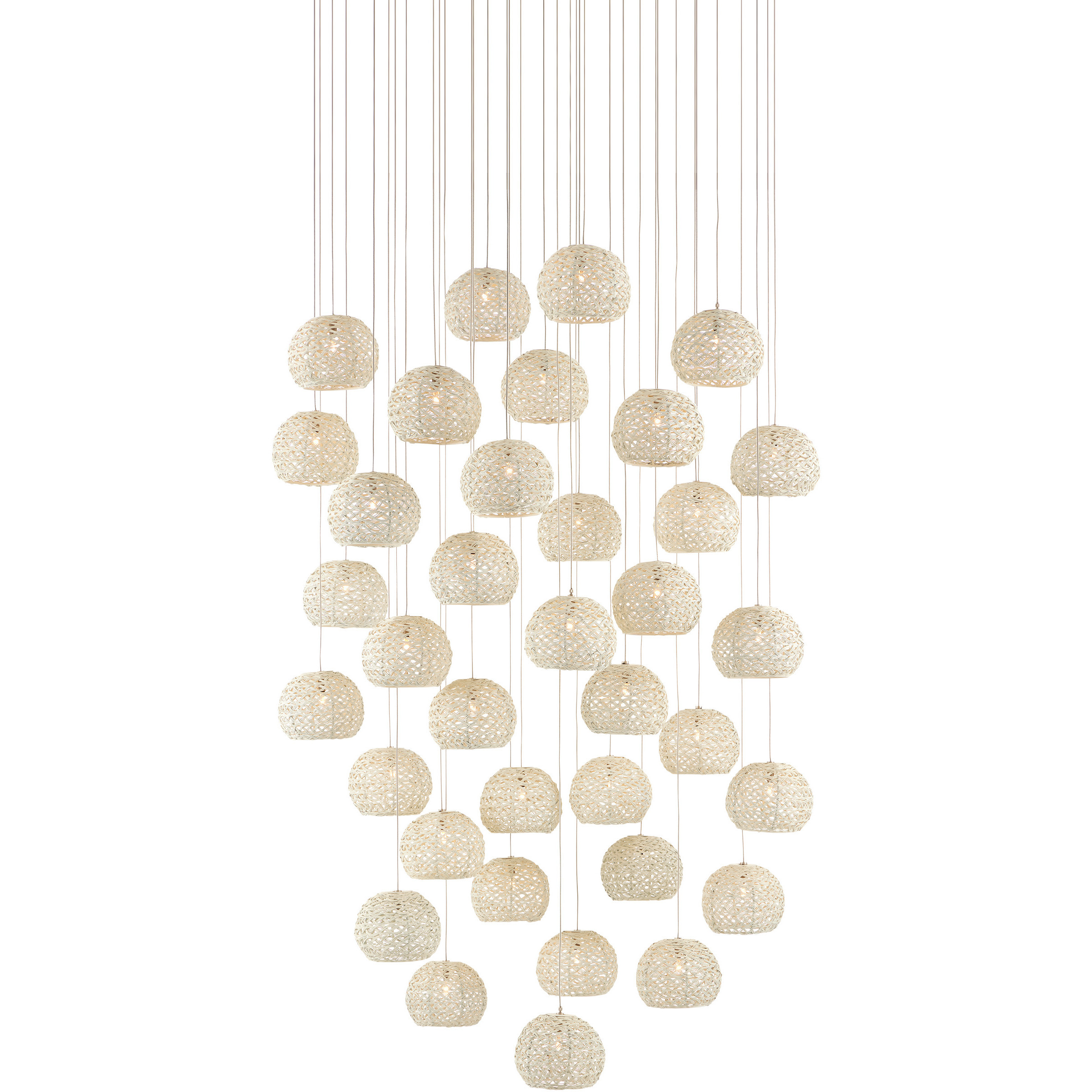 Piero 36 Light 37 inch Silver Multi-Drop Pendant Ceiling Light