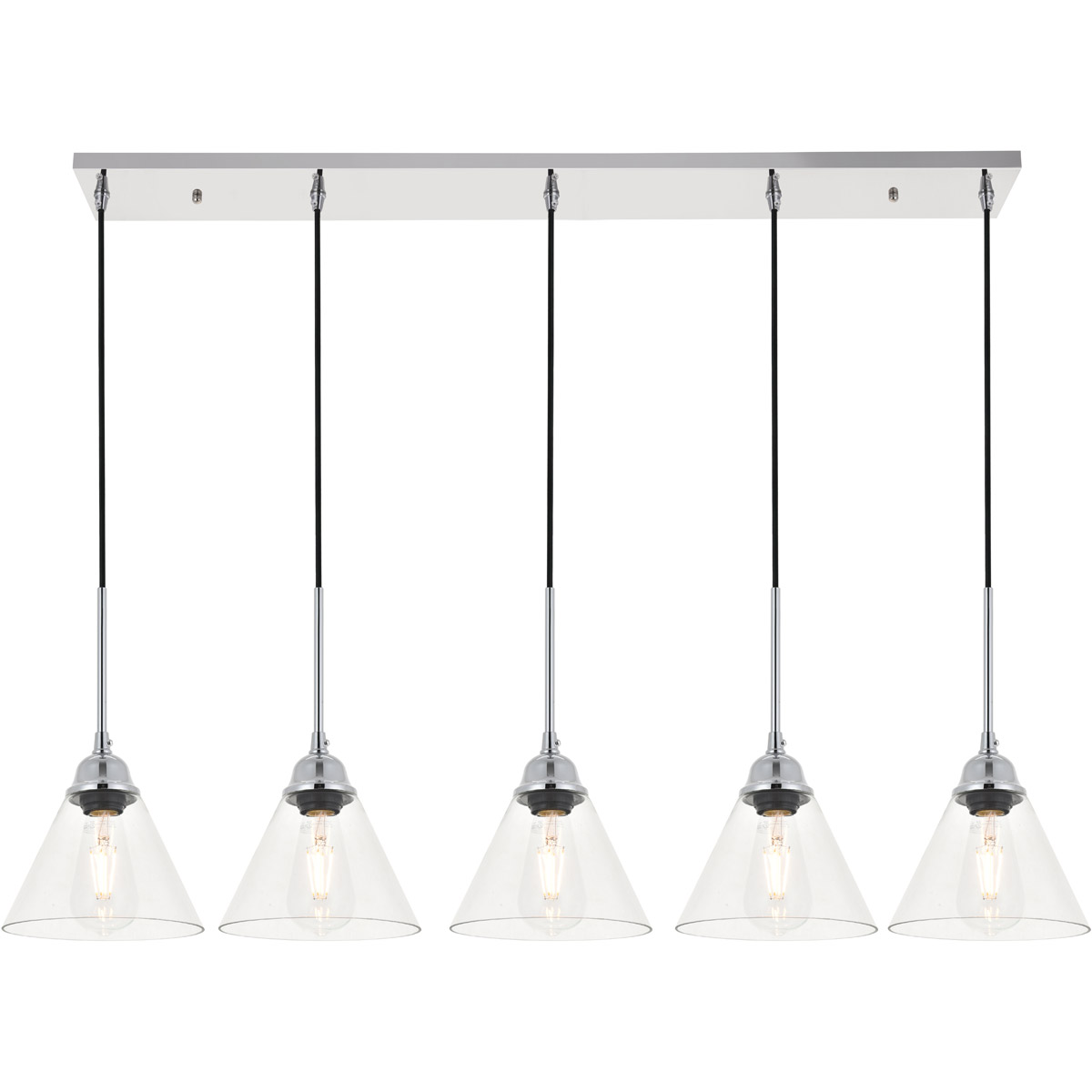 Histoire 5 Light 47 inch Chrome Pendant Ceiling Light
