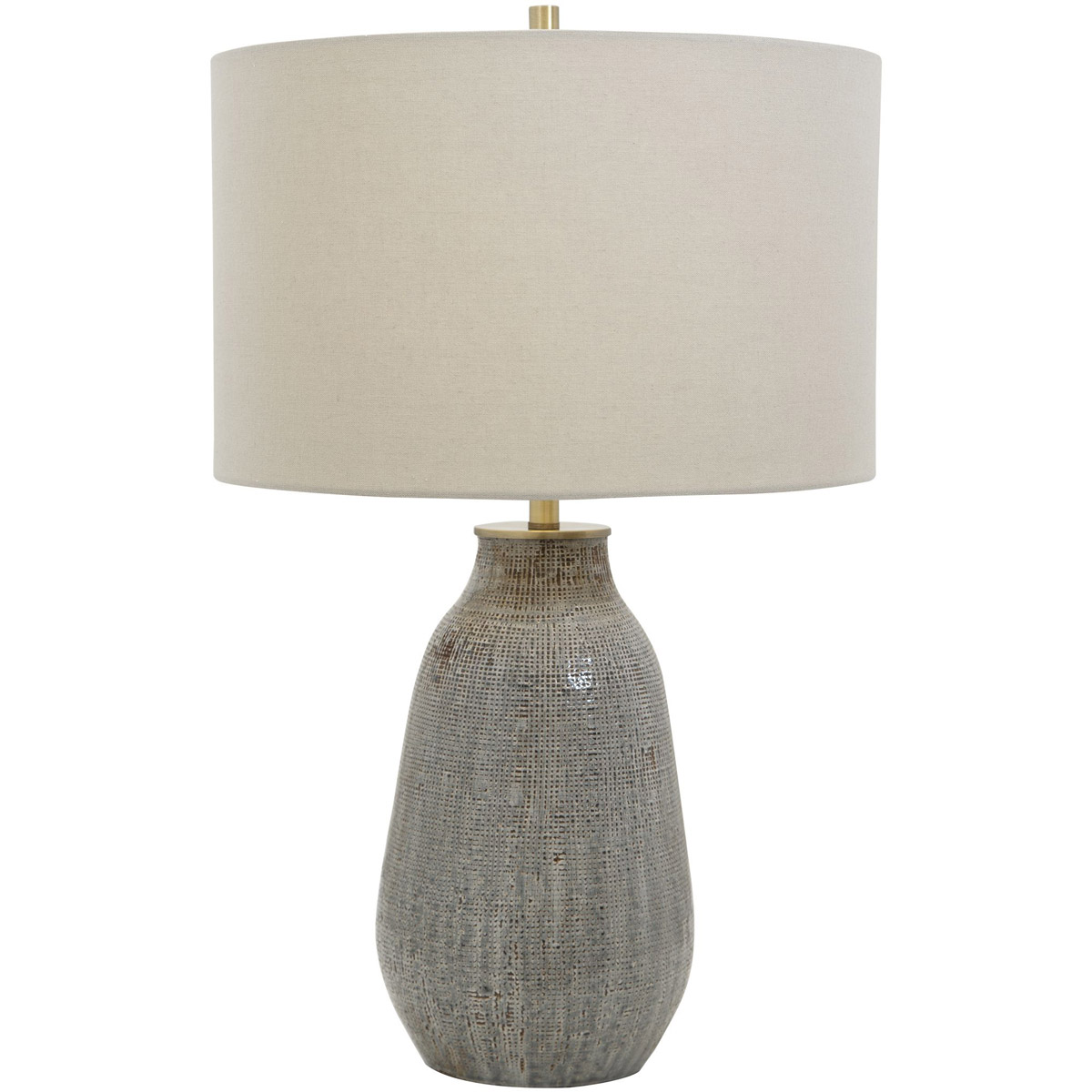Monacan 25.5 inch 150 watt Neutral Grays and Taupe with Rust Brown Accents Table Lamp Portable Light