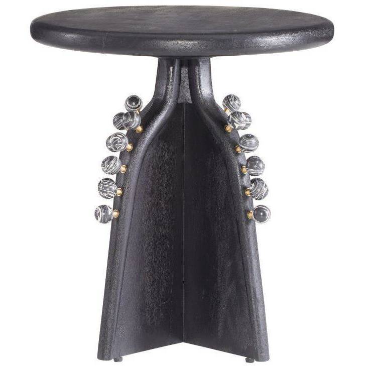 Guillermo 20.5 inch Ebony and Venus Marble Accent Table