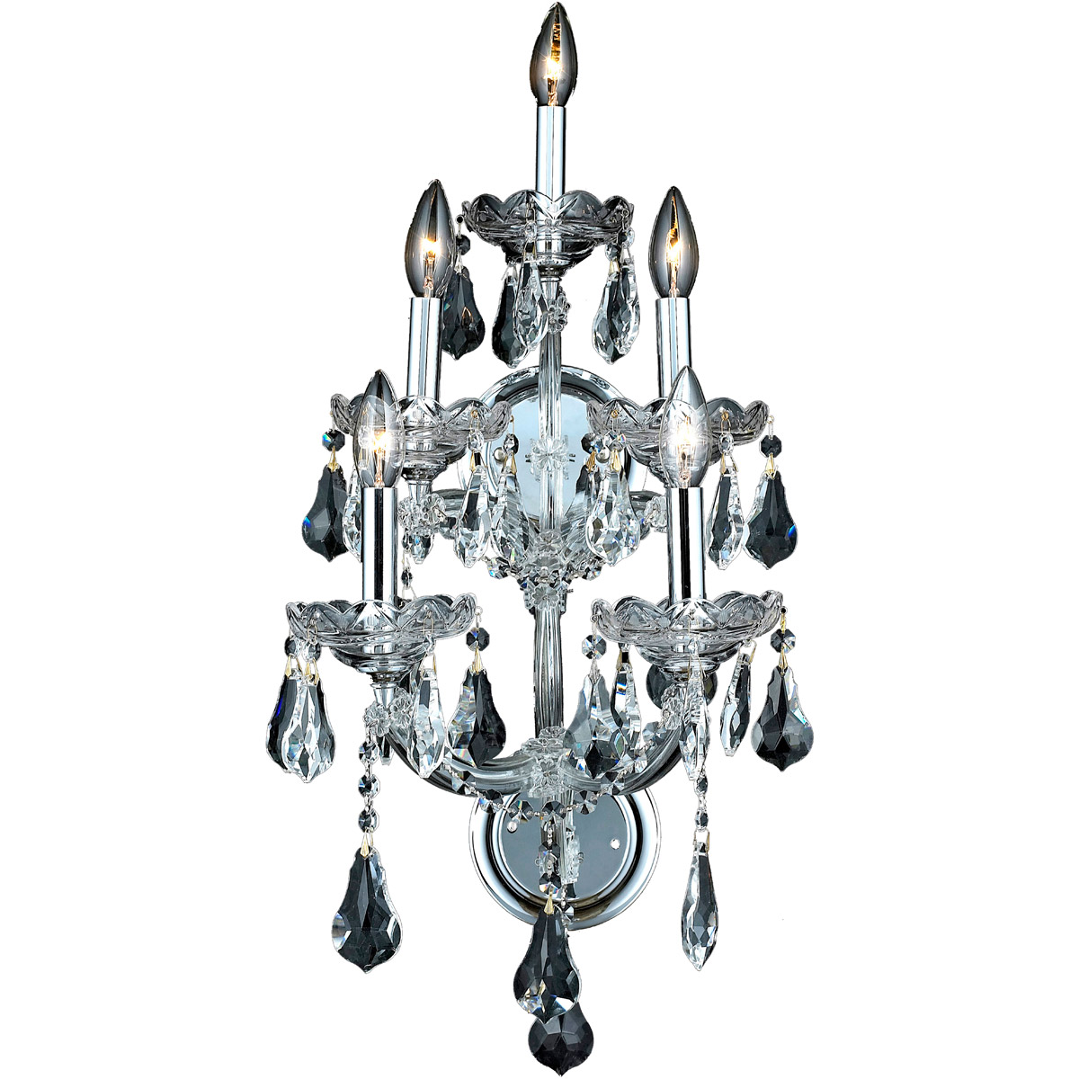 Maria Theresa 5 Light 12 inch Chrome Wall Sconce Wall Light in Clear