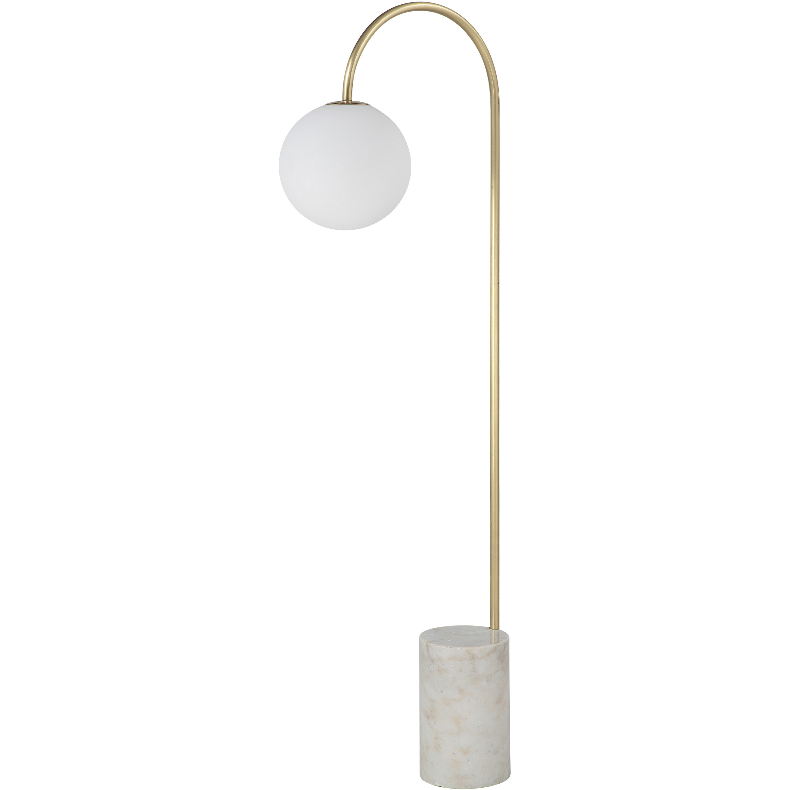 Merlot 62 inch 60 watt Satin Brass and Honed White Floor Lamp Portable Light