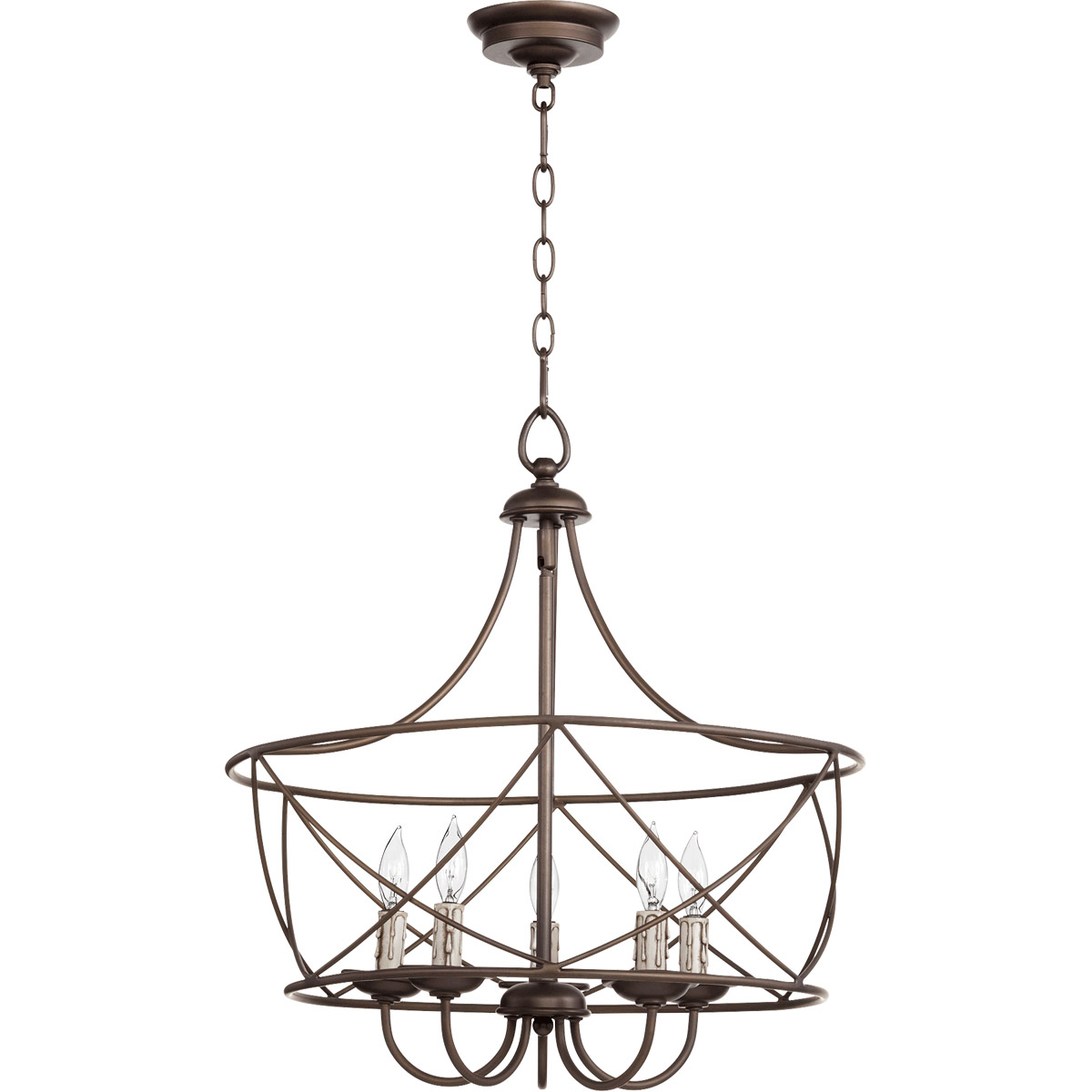 Cilia 5 Light 21 inch Oiled Bronze Pendant Ceiling Light