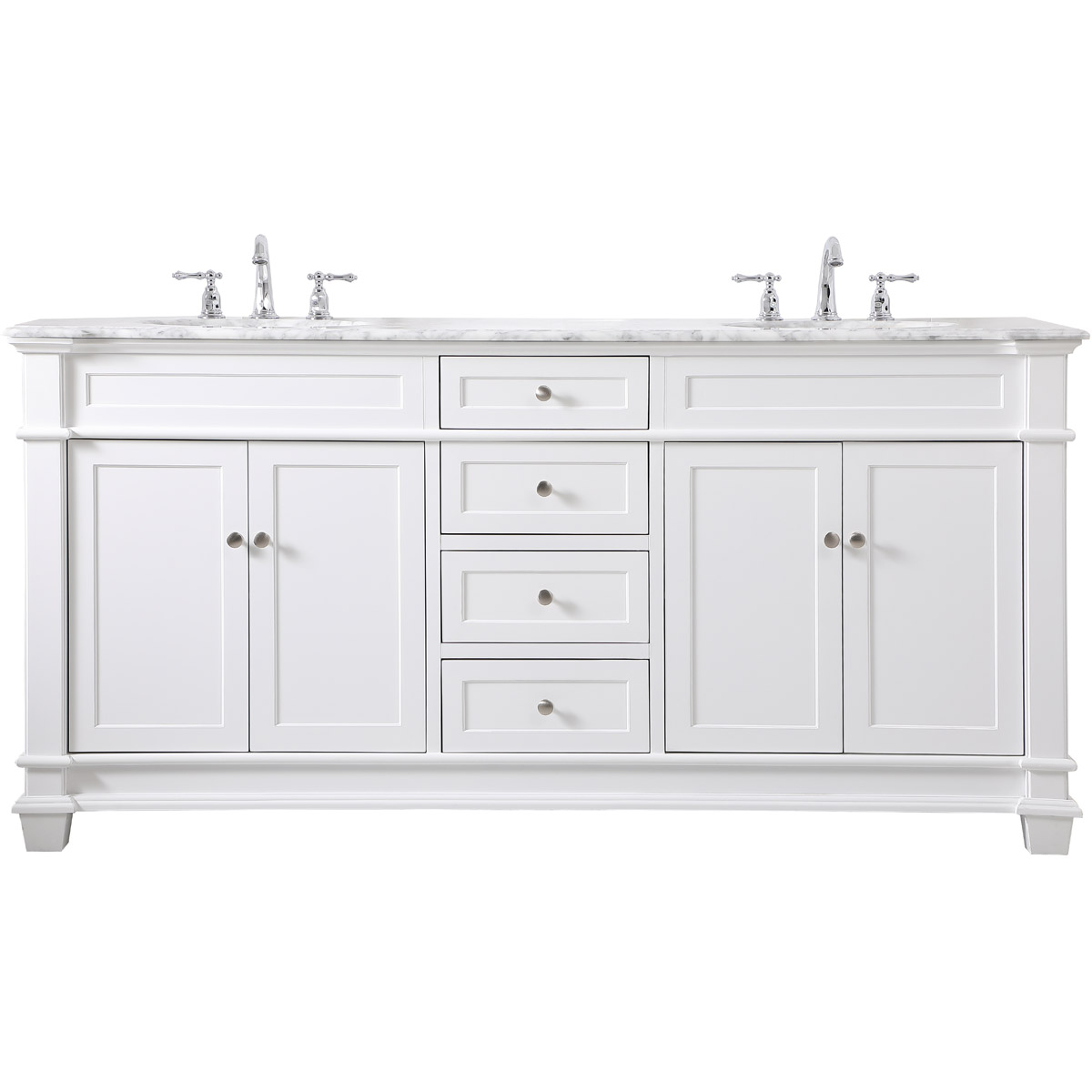 Wesley 72 X 21.5 X 35 inch White Vanity Sink Set