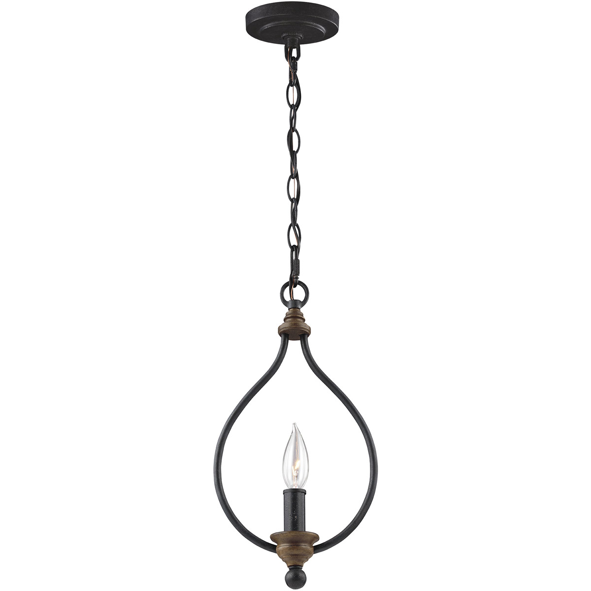 Hartsville 1 Light 2.25 inch Dark Weathered Zinc / Weathered Oak Mini-Pendant Ceiling Light