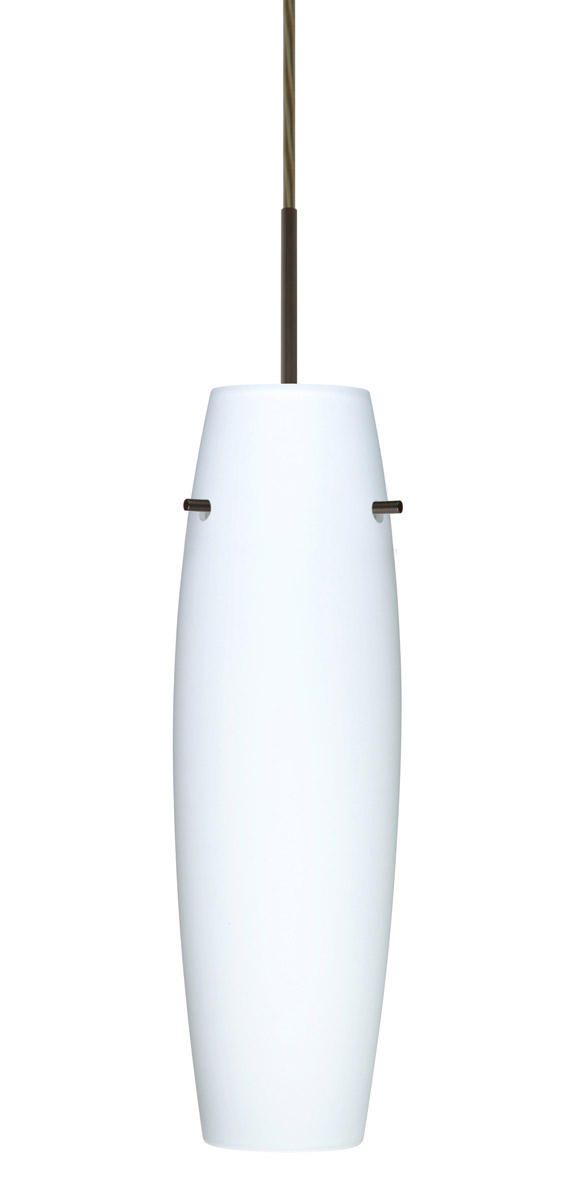 Suzi 1 Light Bronze Pendant Ceiling Light in Incandescent, Opal Matte Glass