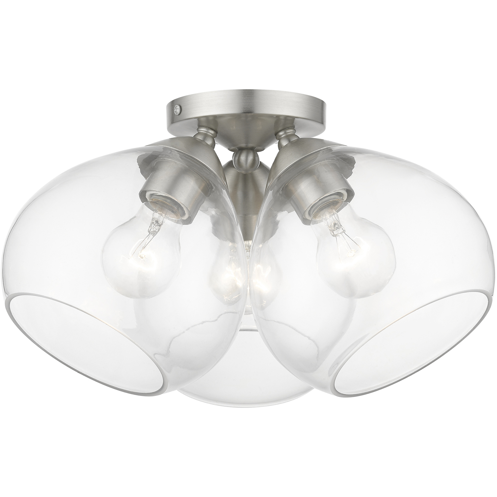 Catania 3 Light 16 inch Brushed Nickel Semi-Flush Ceiling Light