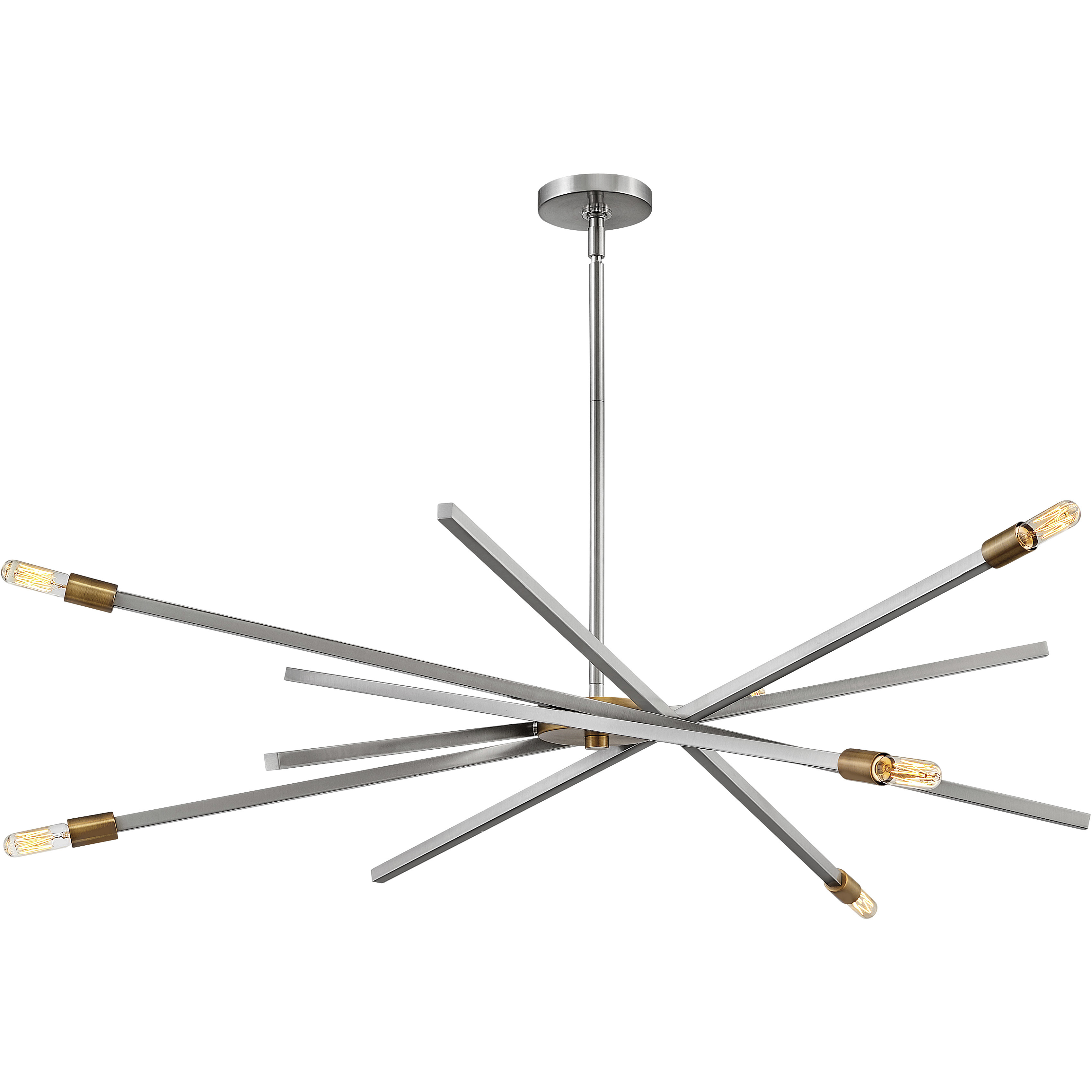 Archer 6 Light 42.5 inch Brushed Nickel with Brushed Bronze Indoor Chandelier Ceiling Light