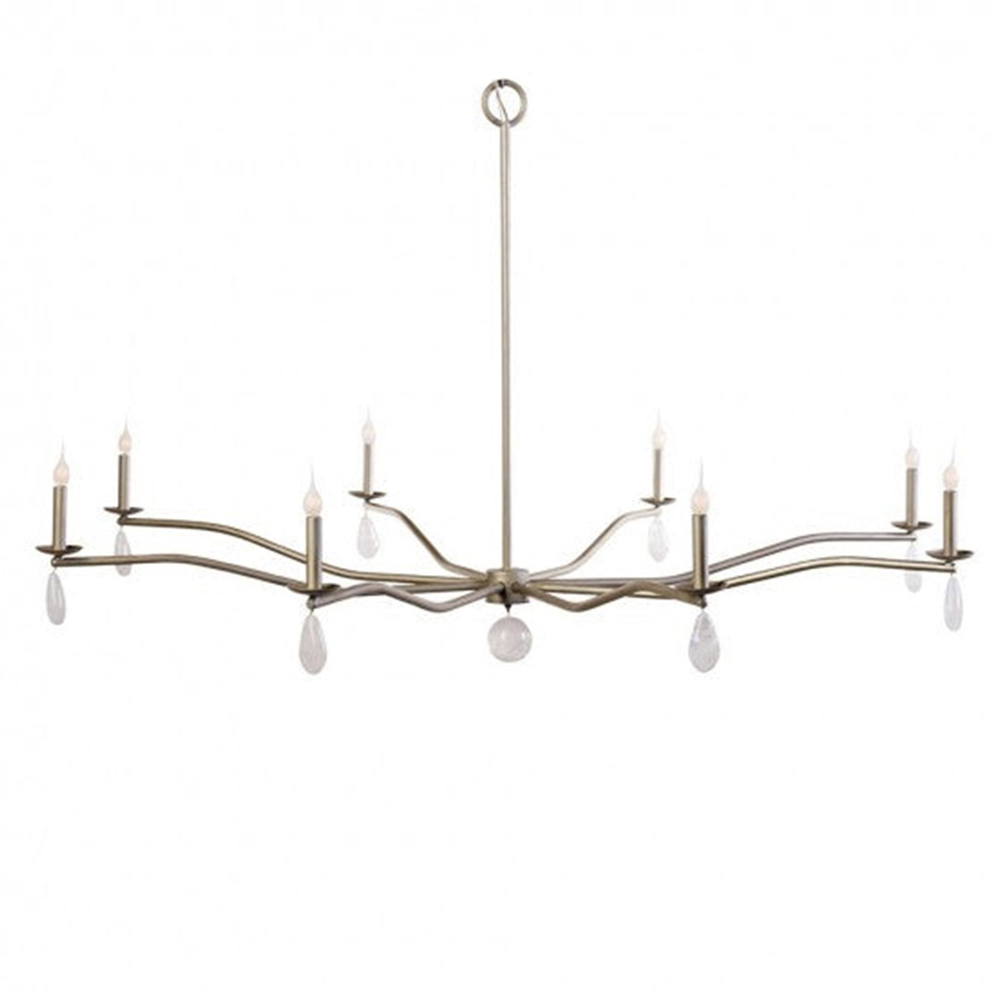 New Traditional 8 Light Solid Platinum Chandelier Ceiling Light