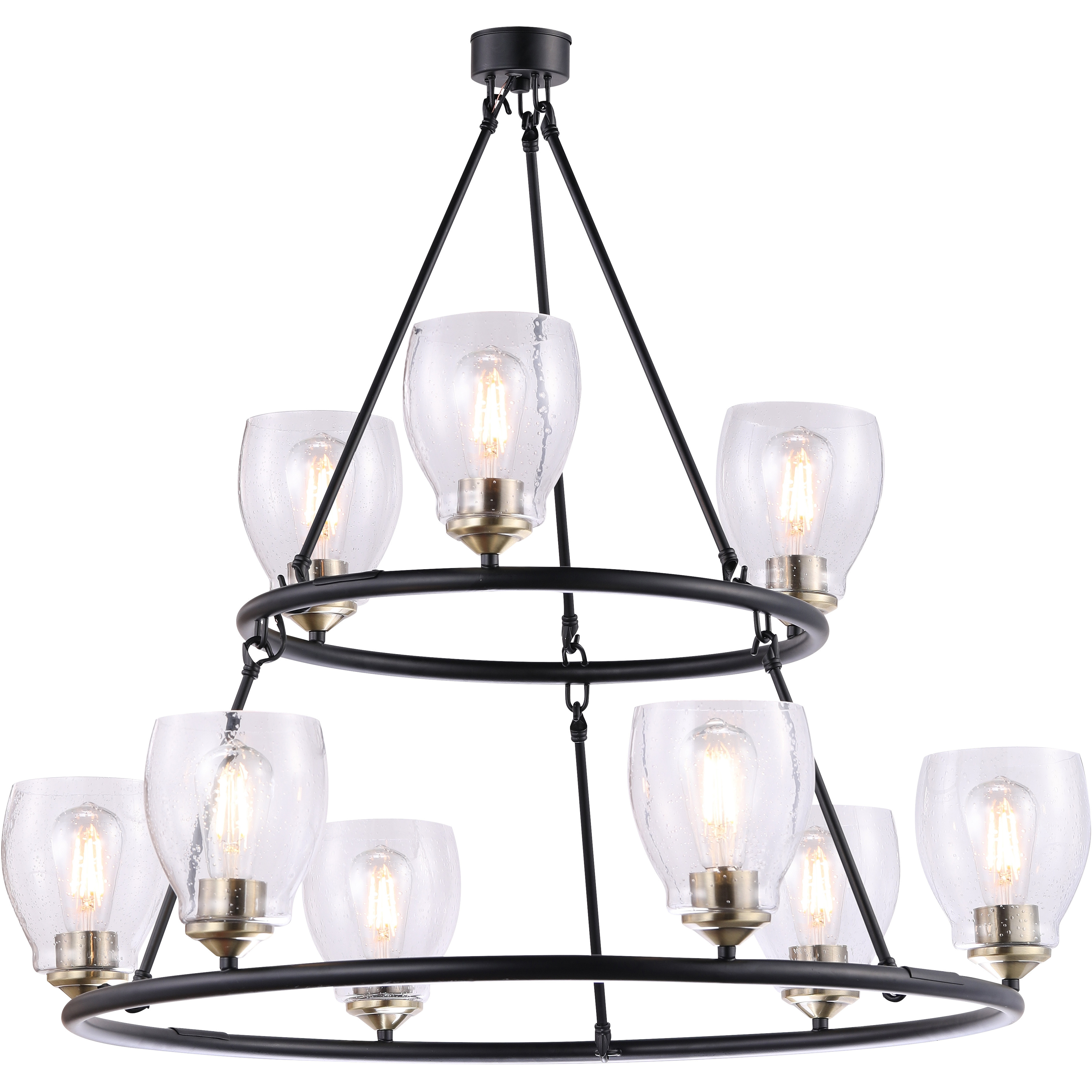 Winsley 9 Light 34 inch Coal And Stained Brass Chandelier Ceiling Light in Coal/Stained Brass