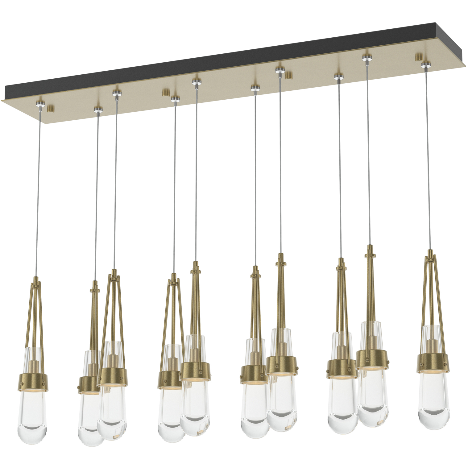 Link 10 Light 44.5 inch Modern Brass Pendant Ceiling Light, Standard